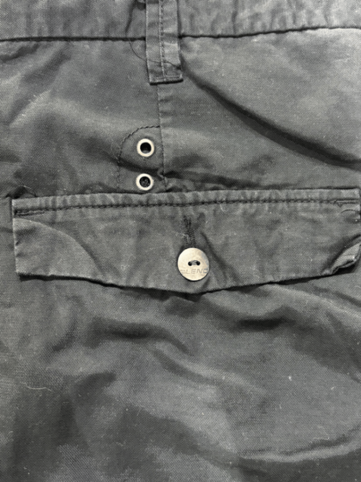 Black Blend Cotton Cargo Shorts - photo 4