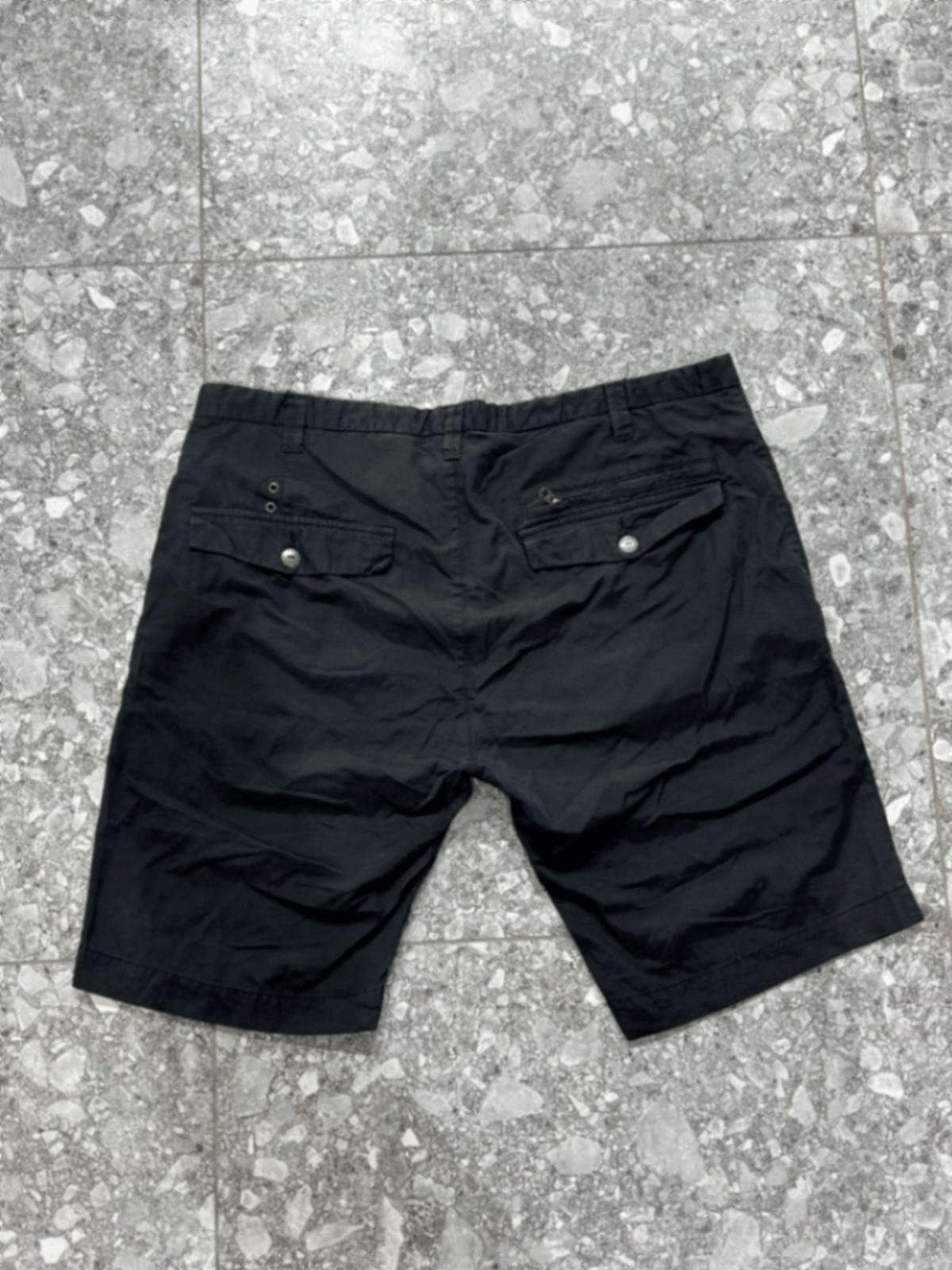 Black Blend Cotton Cargo Shorts - photo 3