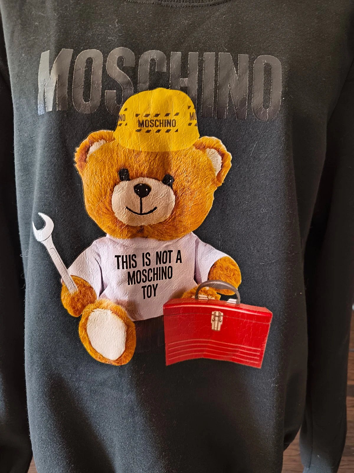 Graphic bear print black sweatshirt, photo 2
