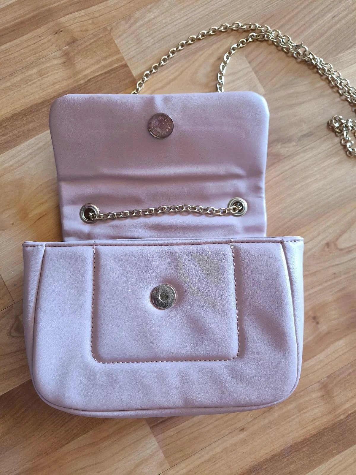 Pink faux leather shoulder bag, photo 2