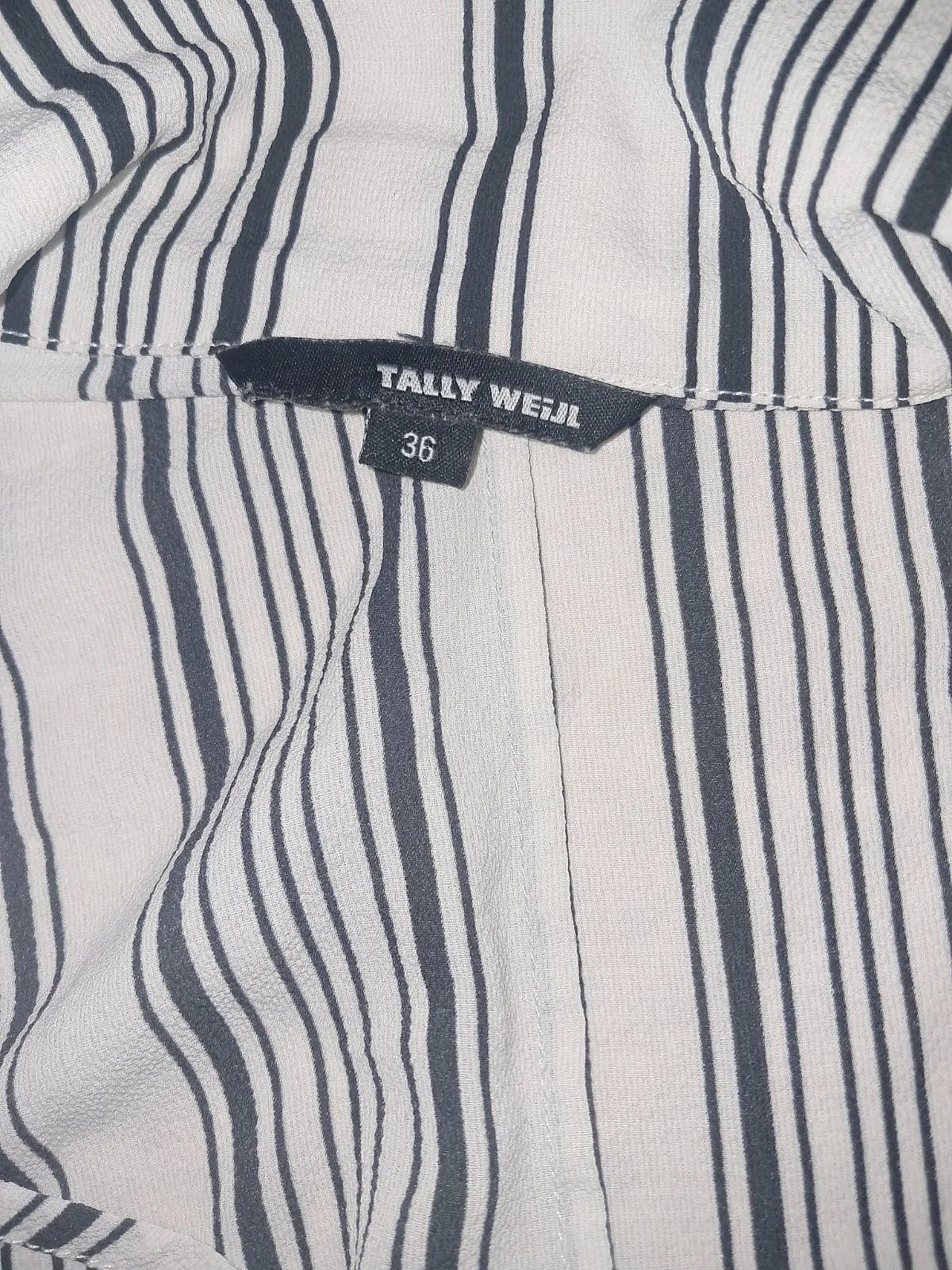 Tally Weijl - Black & White Striped Wrap Shirt Dress - Lightweight Trench Coat, photo 6