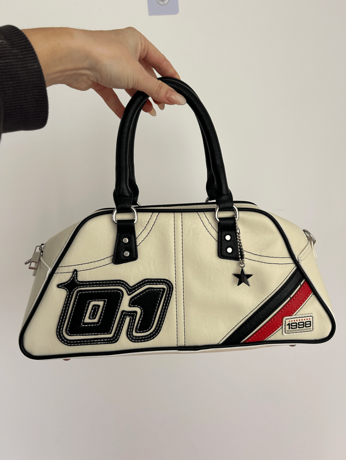 Bershka Retro Cream Bowling Style Handbag - photo 3