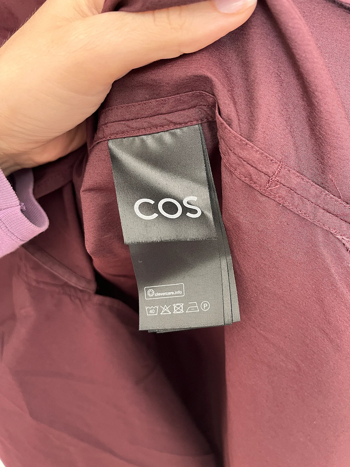 COS Burgundy High Neck Short Sleeve Top, photo 3
