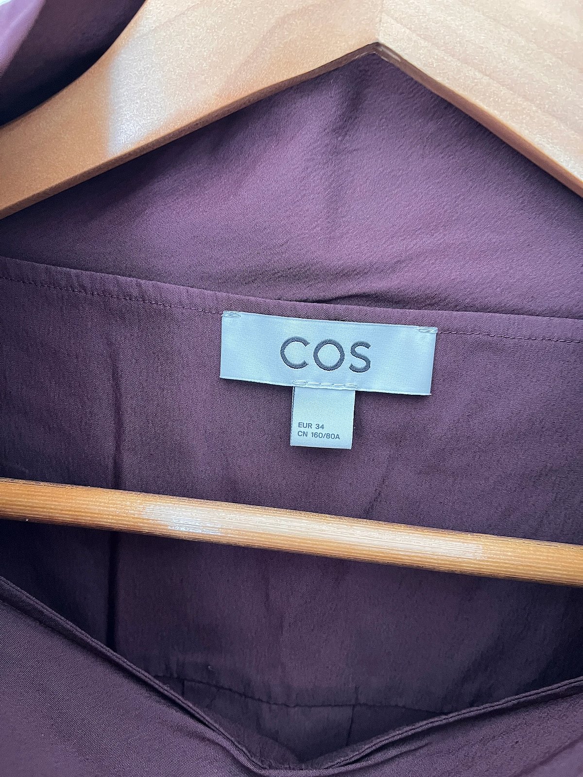COS Burgundy High Neck Short Sleeve Top, photo 2