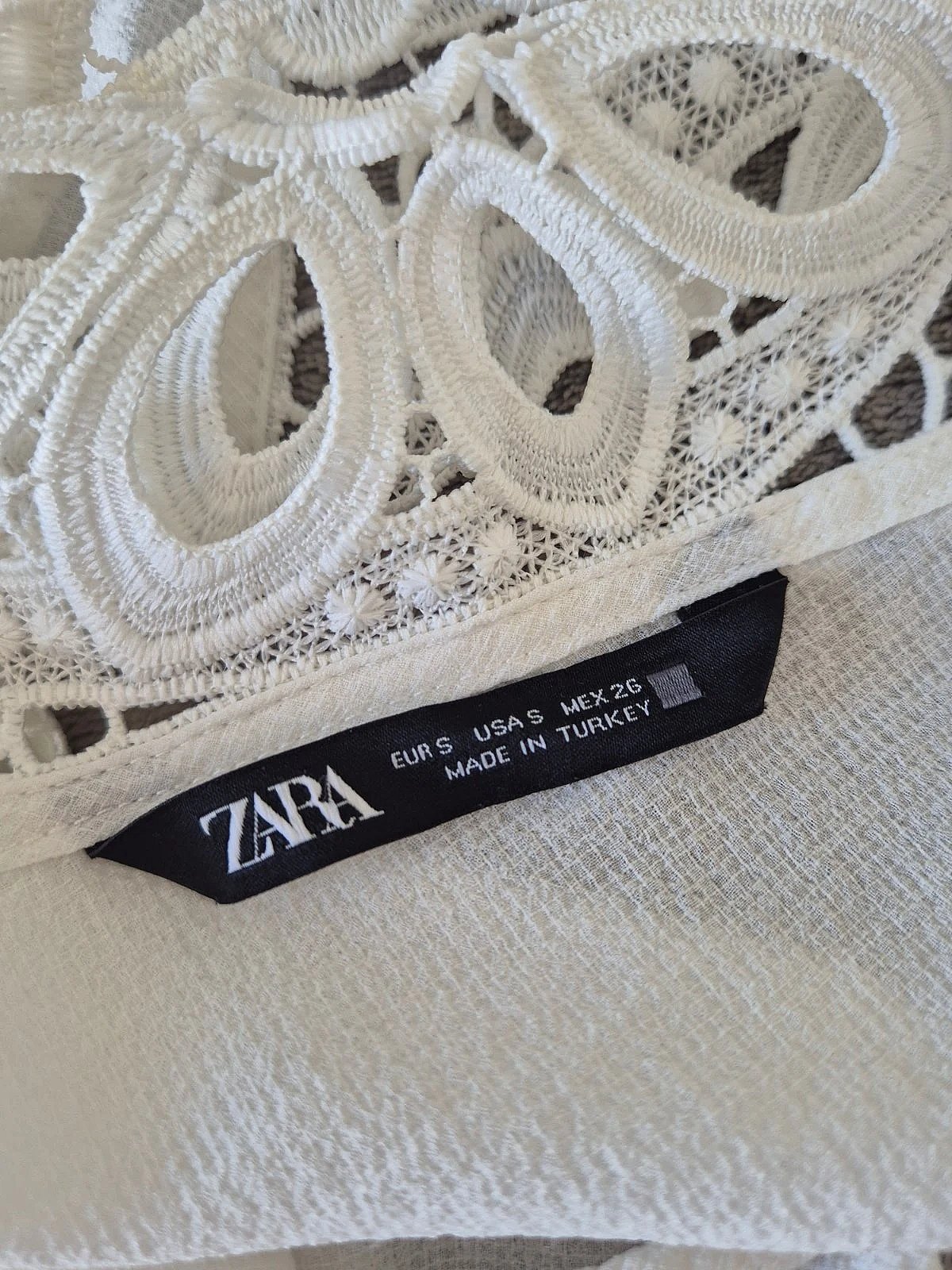 Zara White Crochet Detail Halter Top, photo 3