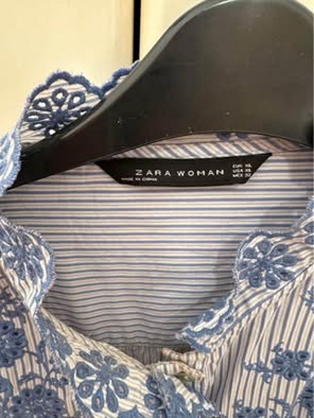 Zara Striped Blue Embroidered Shirt, photo 2