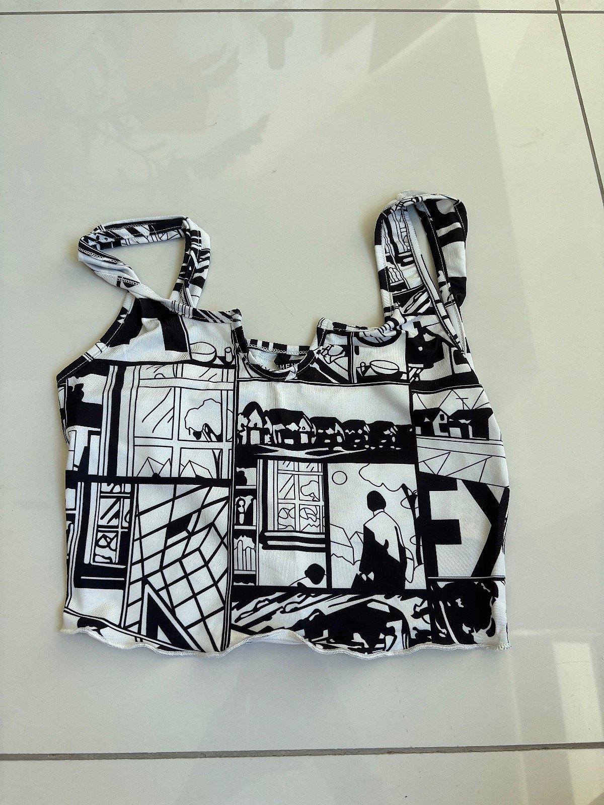 Comic Print Crop Cami Top, photo 2