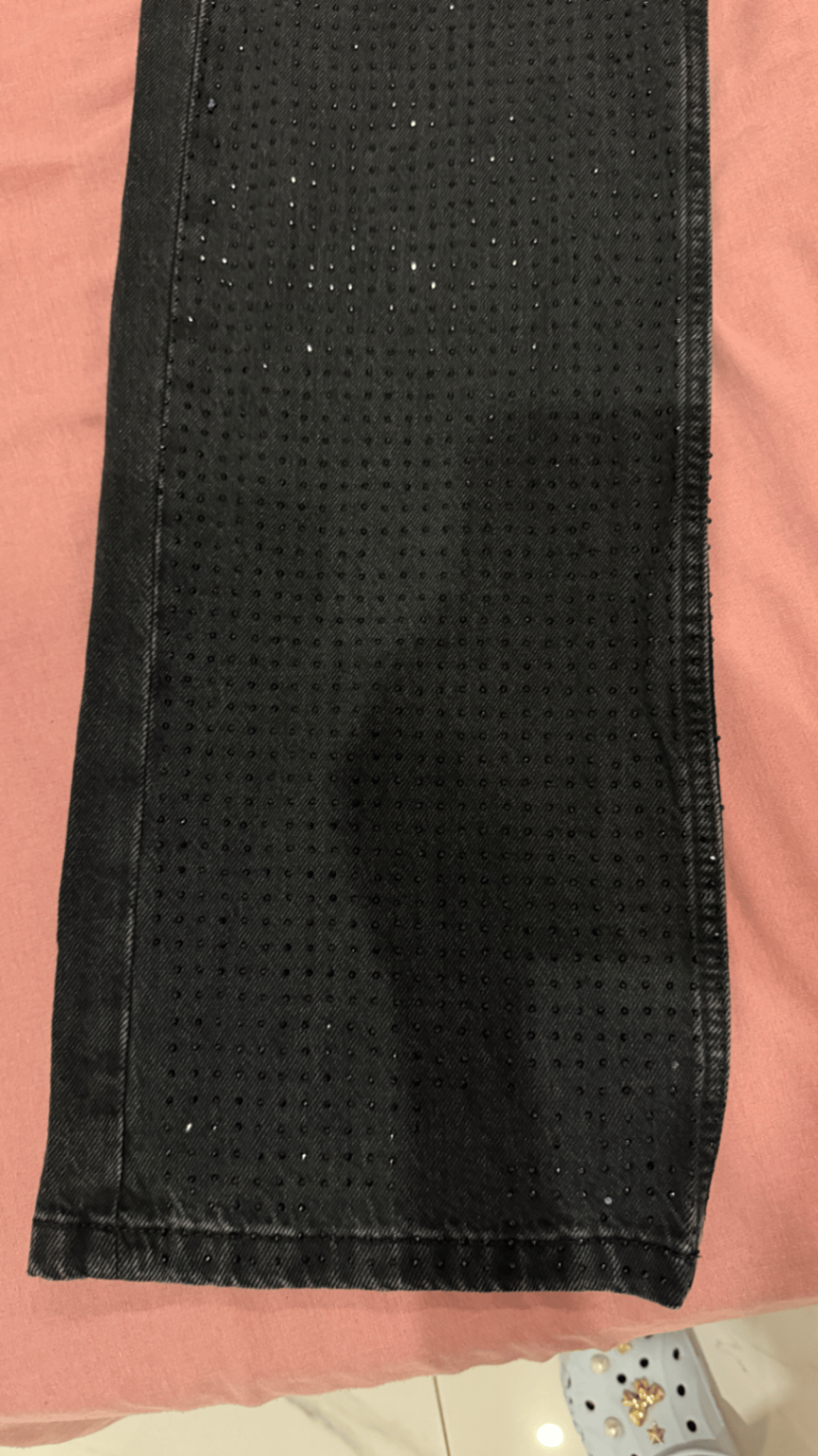 Black Studded Wide Leg Jeans - photo 2