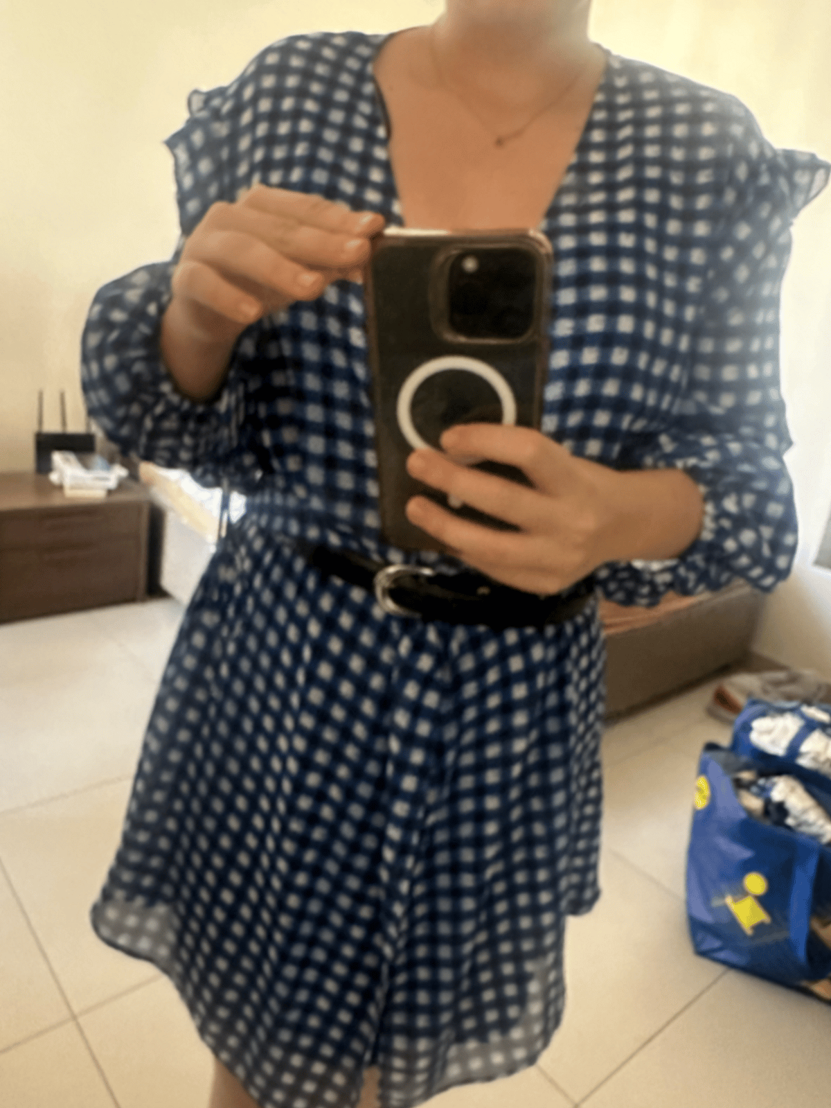 Gingham Check Ruffle Wrap Dress, photo 4