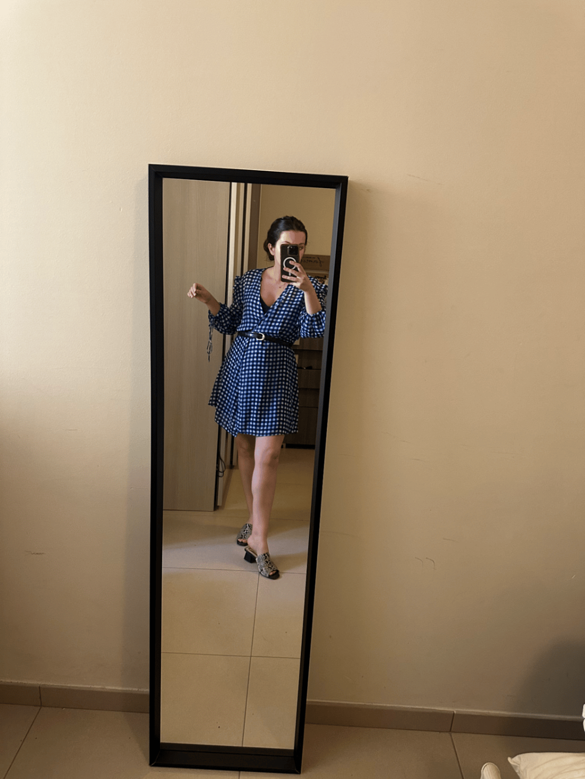 Gingham Check Ruffle Wrap Dress, photo 3