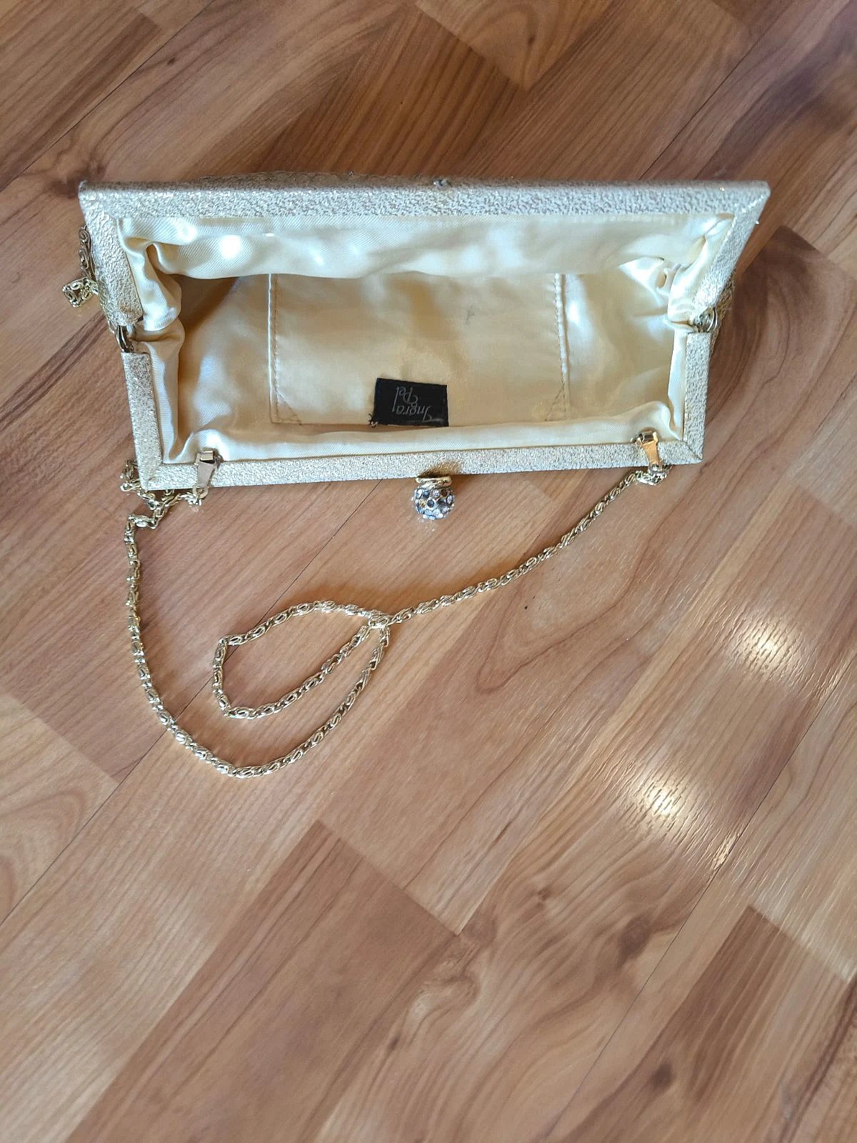 Sparkly gold evening clutch bag, photo 2