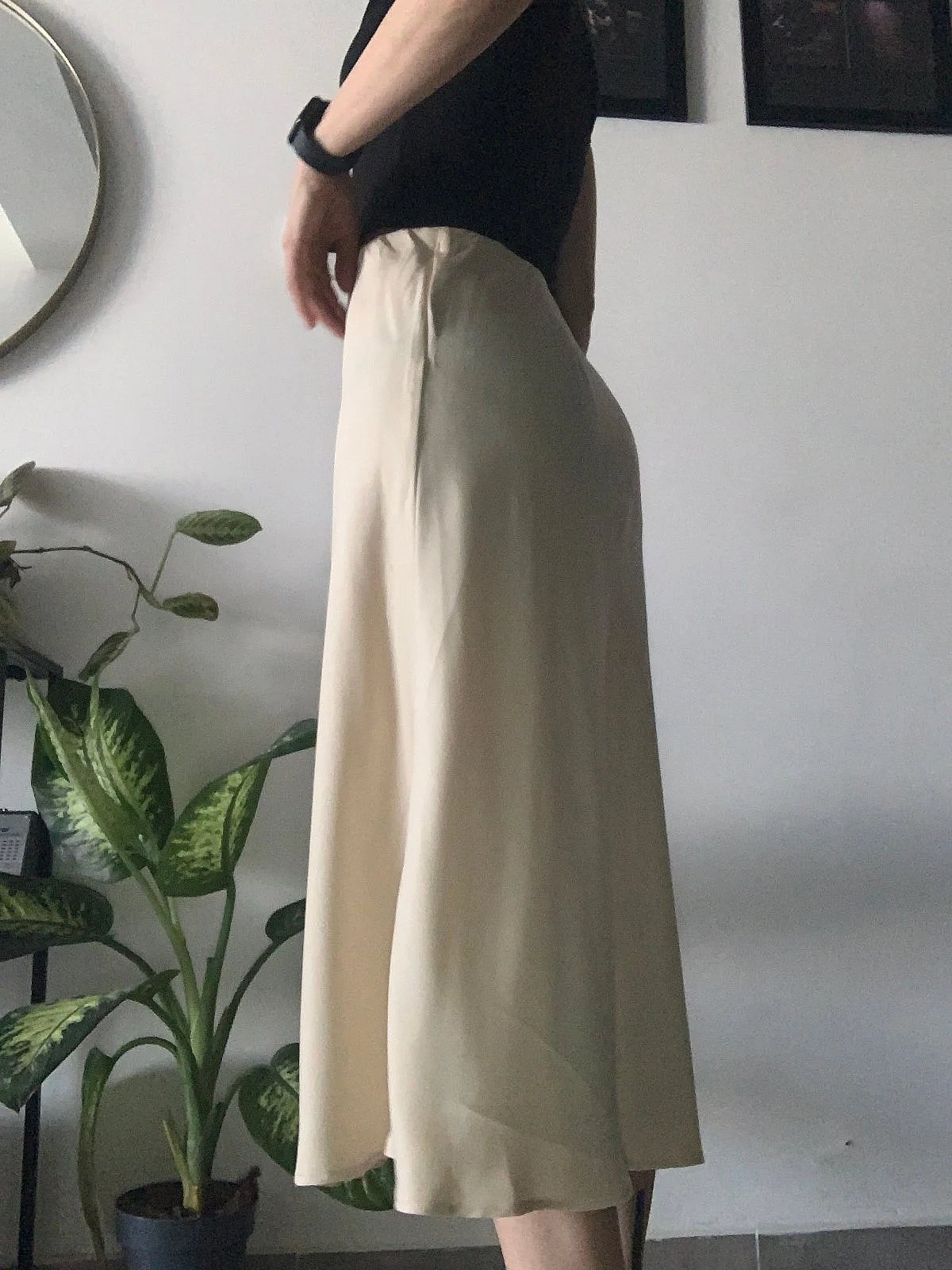 Cream Satin Midi Skirt - photo 2