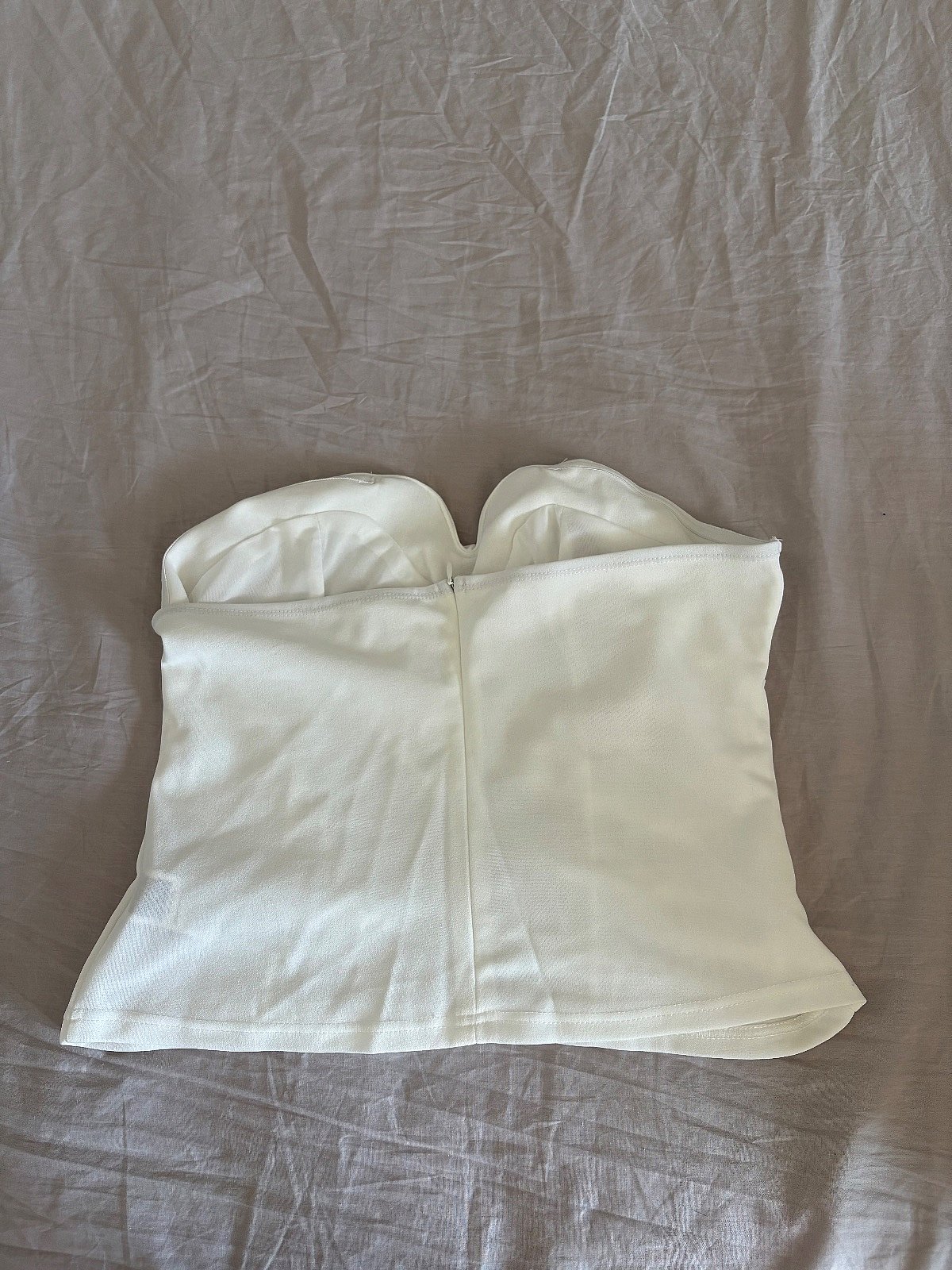Chic White Strapless Top, photo 2