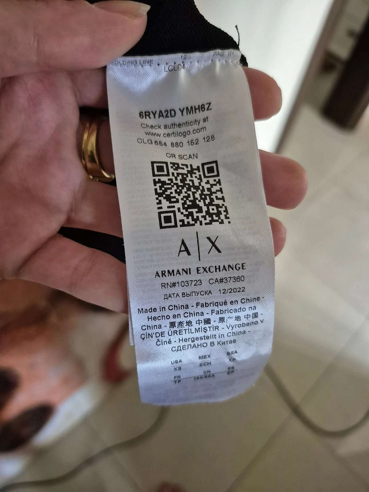 Armani Exchange black logo dress, photo 4
