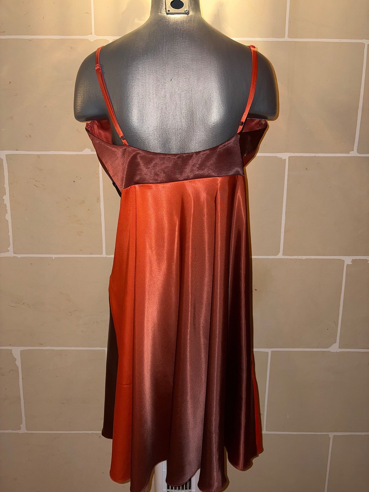 Orange Black Gradient Satin Formal Dress EU44/XL, photo 3