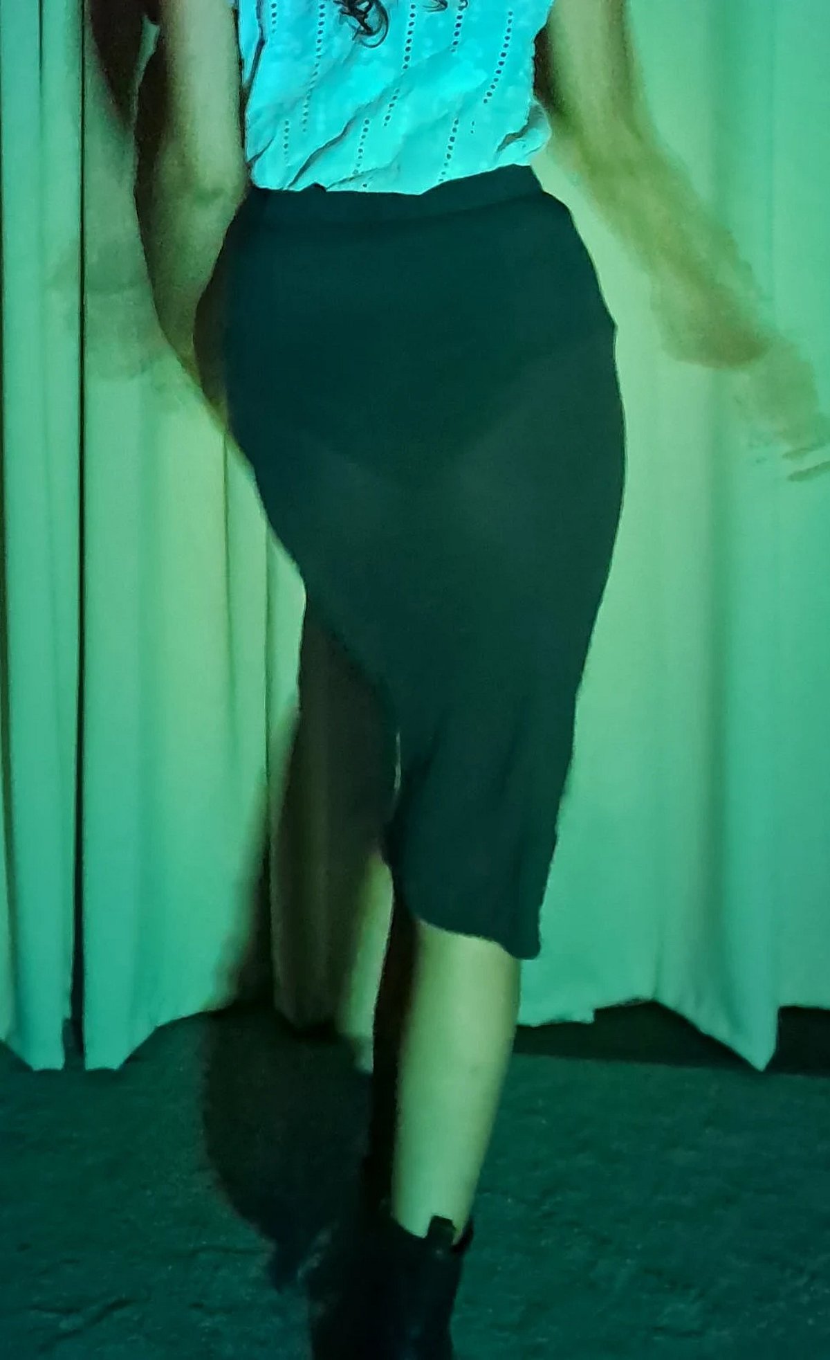 H&M Grey High-Waisted Tailored Pencil Midi Skirt, photo 5