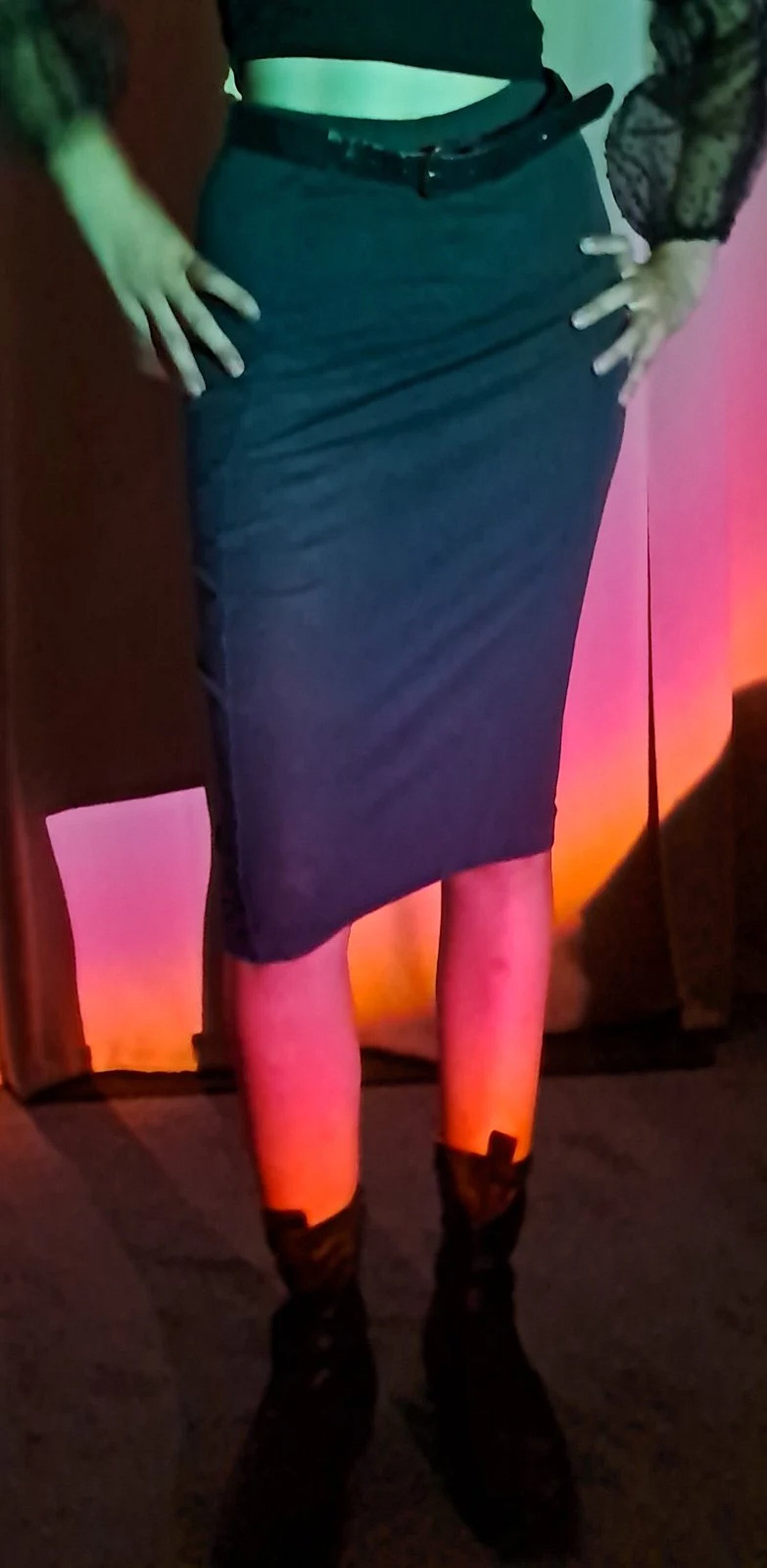 H&M Grey High-Waisted Tailored Pencil Midi Skirt, photo 4