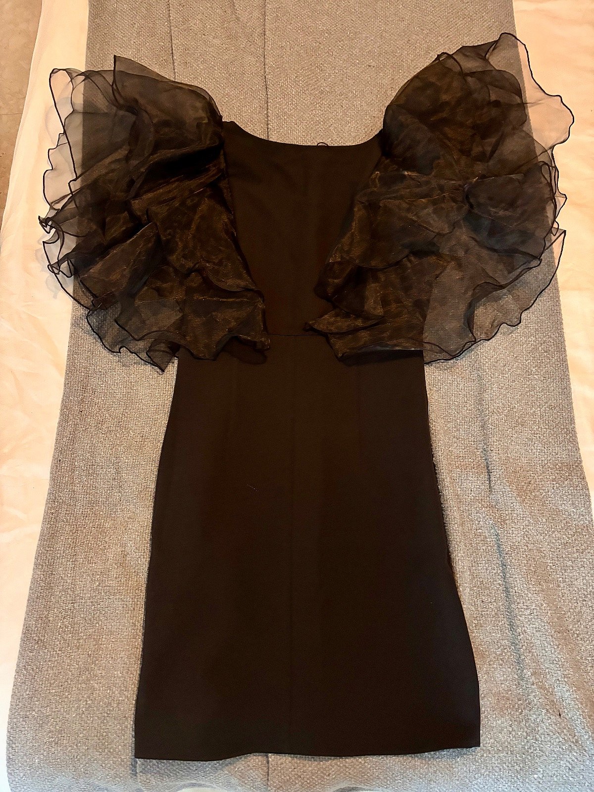 Black Ruffle Sleeve Mini Dress, photo 2