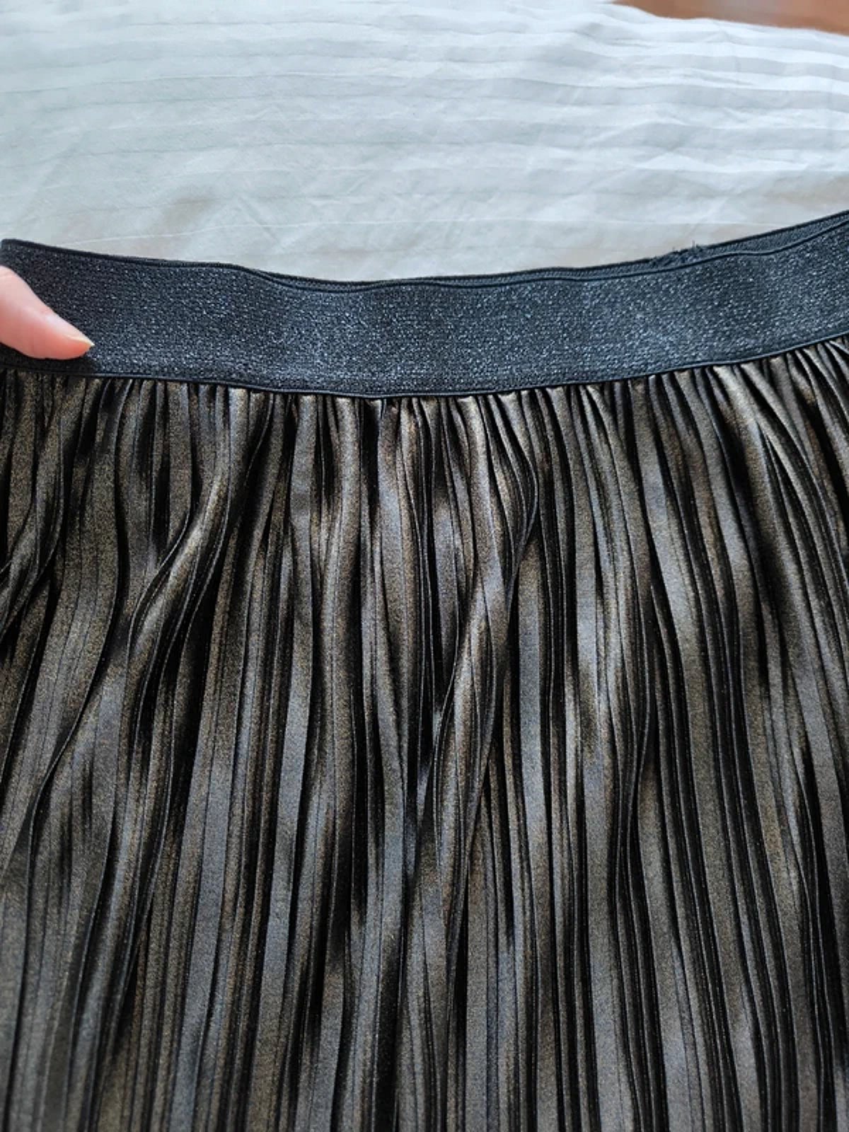 Metallic pleated midi skirt, photo 3