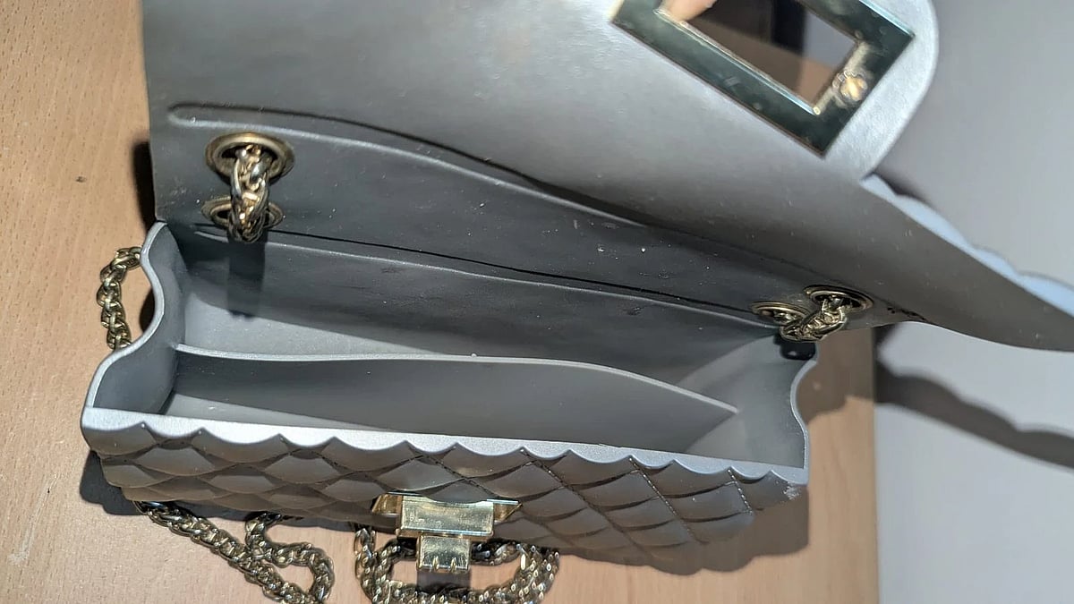 Silver Quilted Chain Crossbody Bag, photo 3