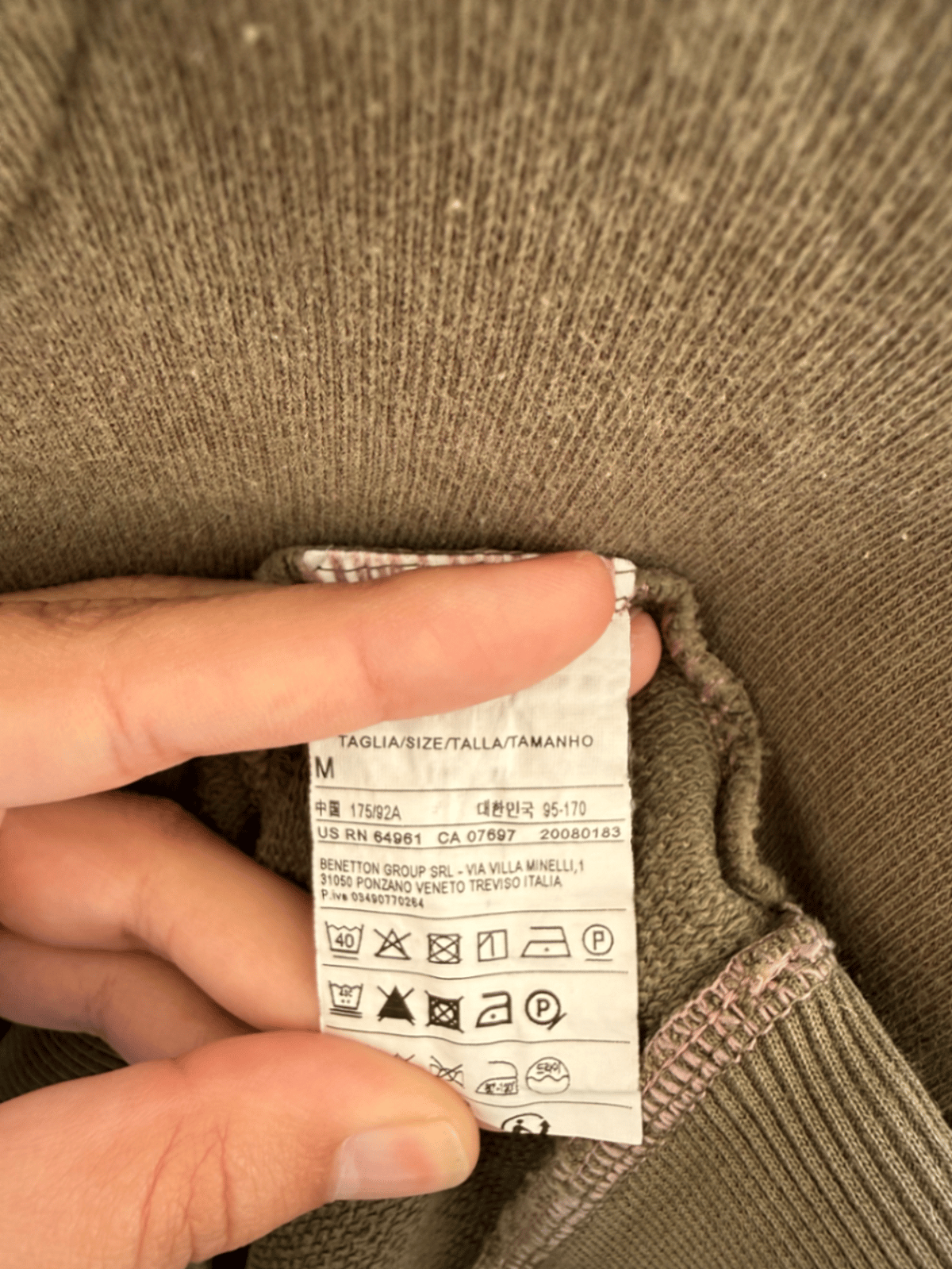 Olive Green Benetton Sweatshirt, photo 4