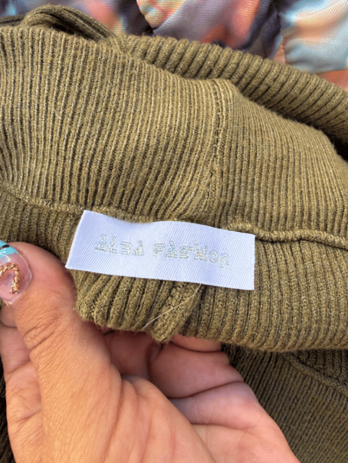 Olive Green Knitted Wide Trousers - photo 4