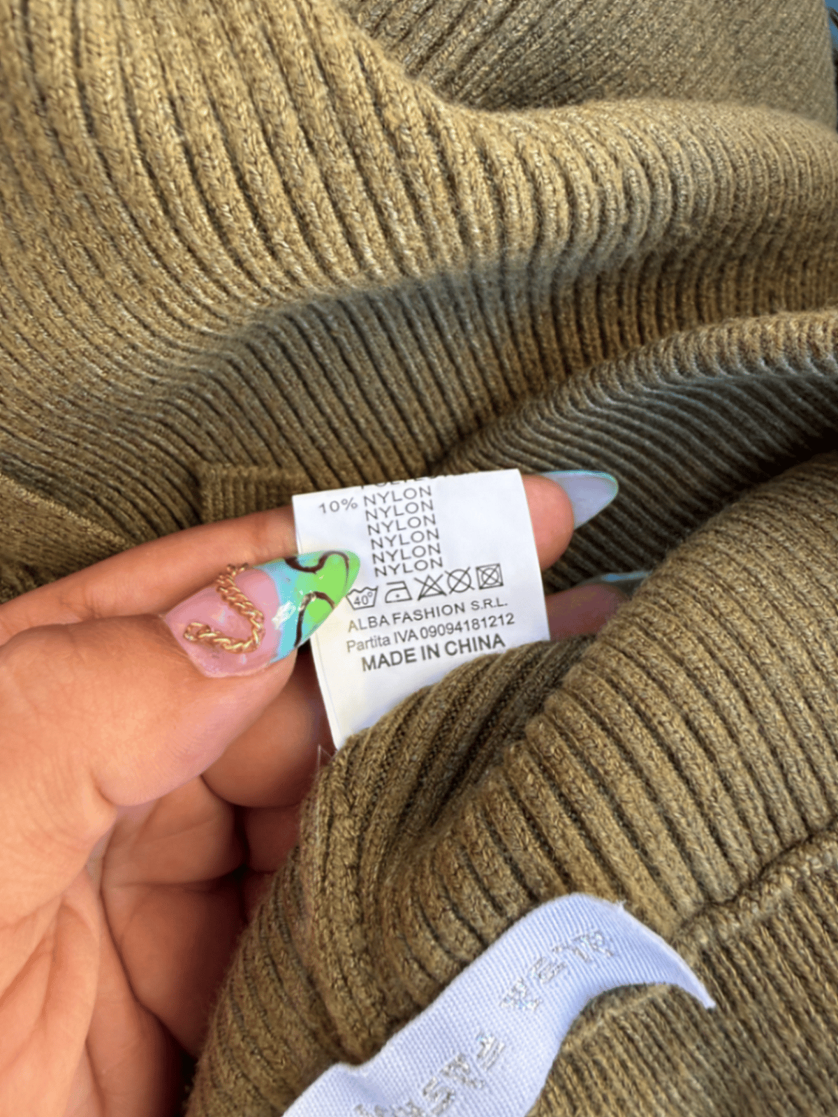 Olive Green Knitted Wide Trousers - photo 3