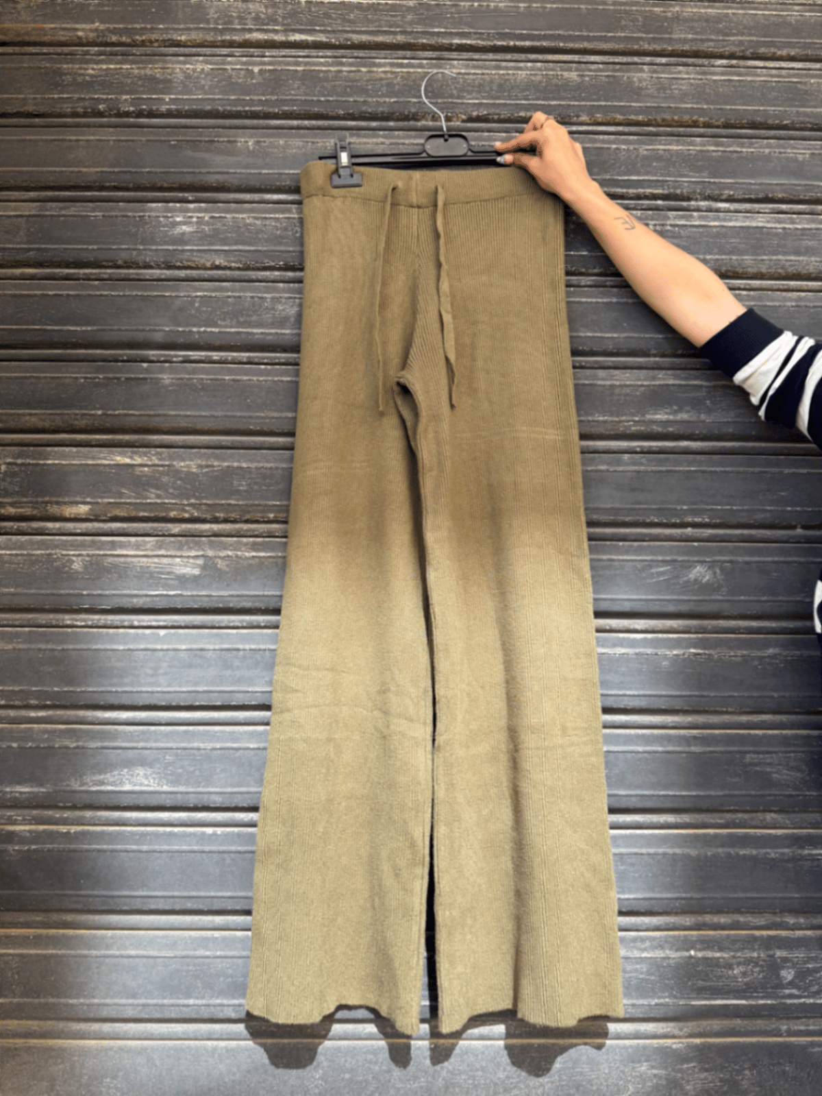 Olive Green Knitted Wide Trousers - photo 2