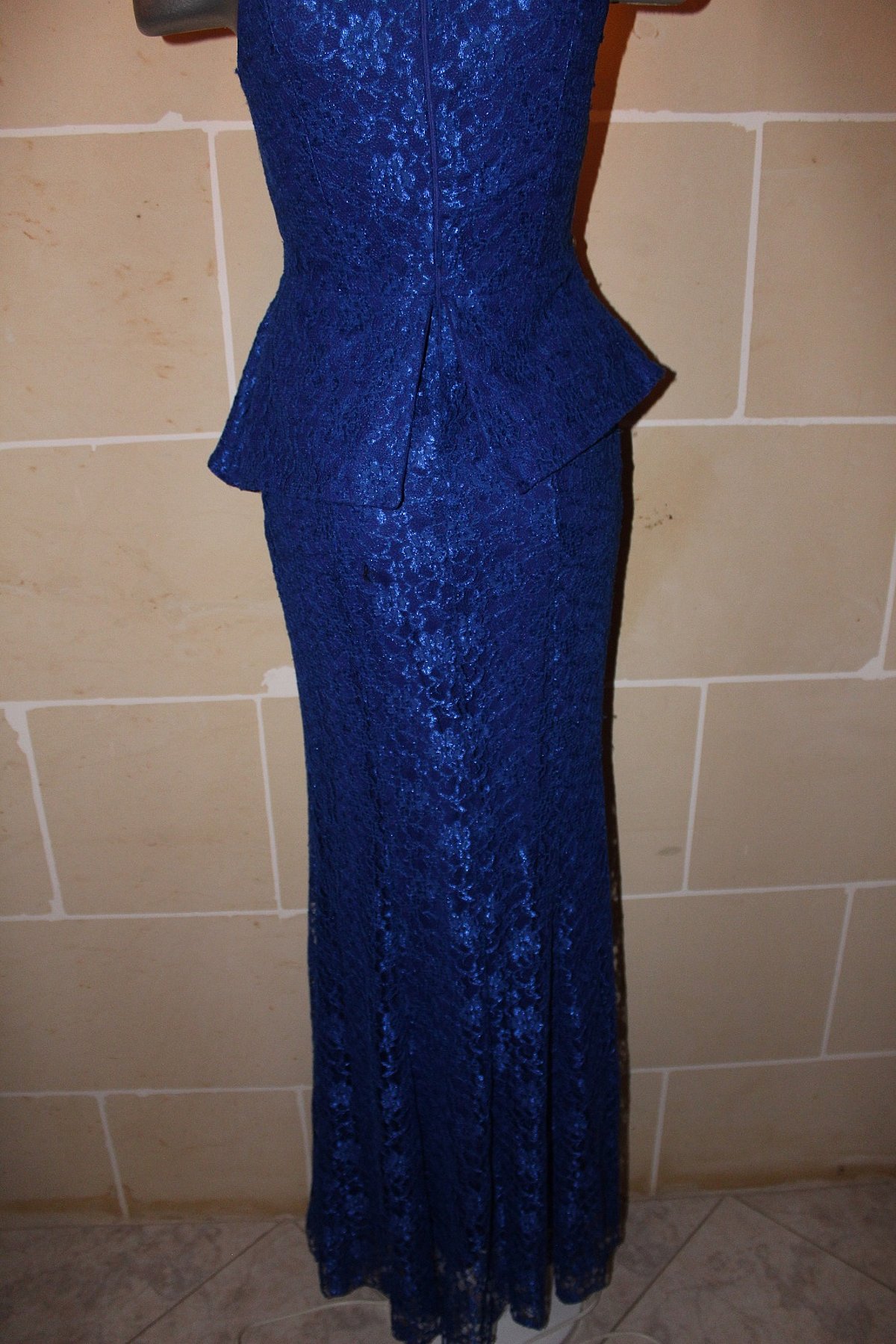 Royal Blue Lace Evening Dress EU38, photo 4