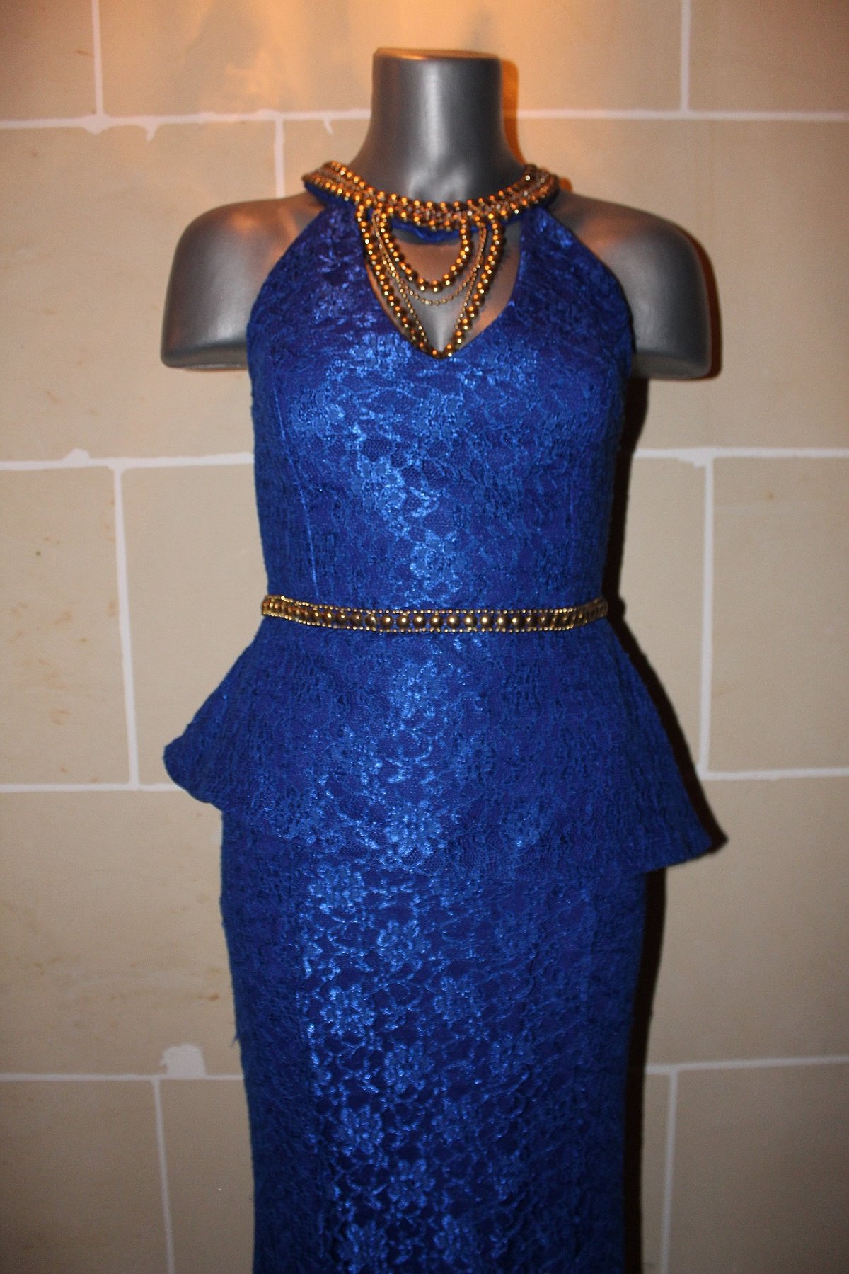 Royal Blue Lace Evening Dress EU38, photo 5