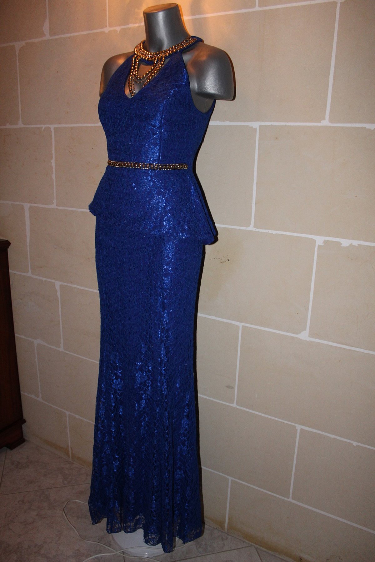 Royal Blue Lace Evening Dress EU38, photo 2