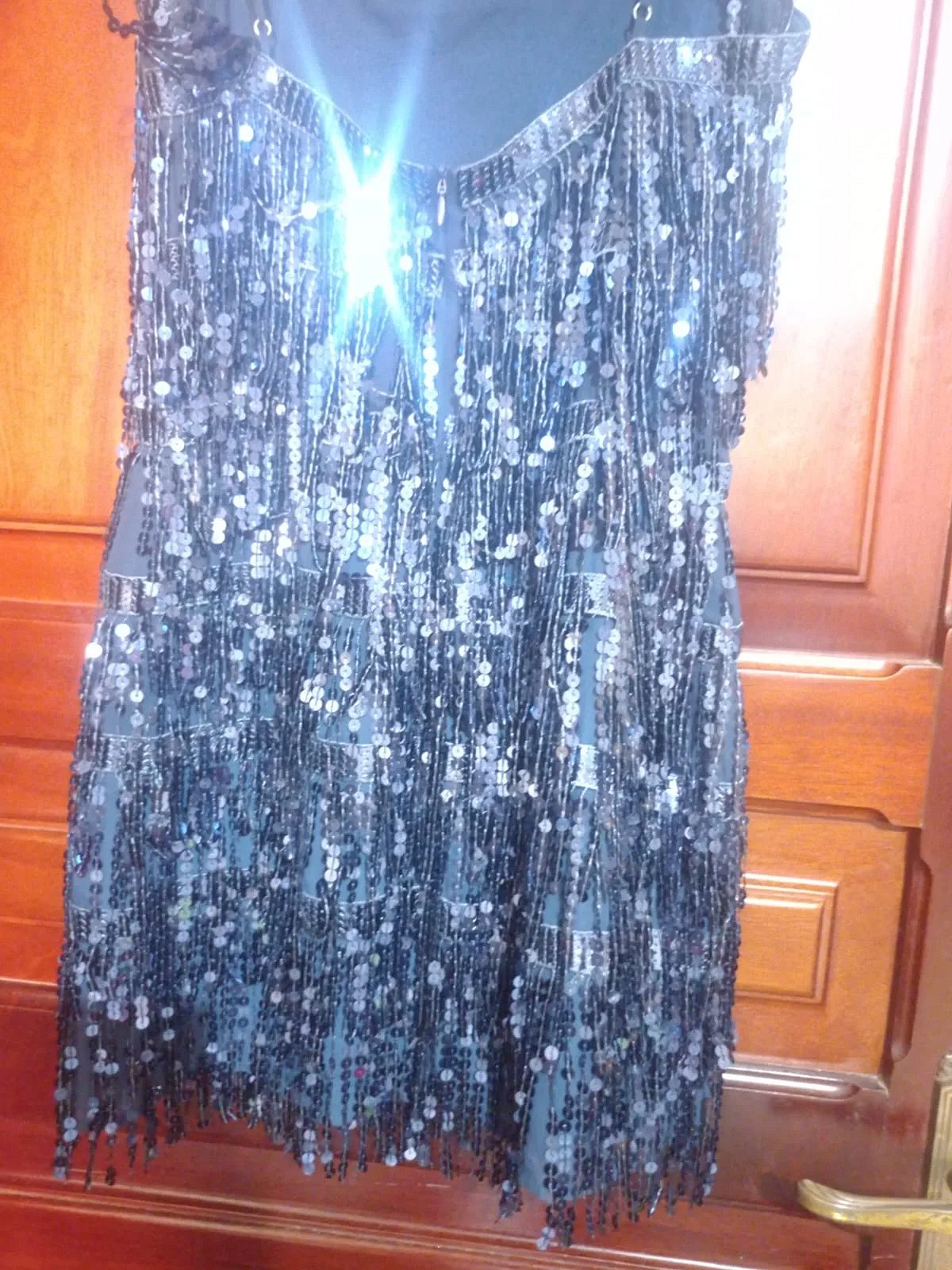 Navy Sequin Fringe Party Dress, photo 5