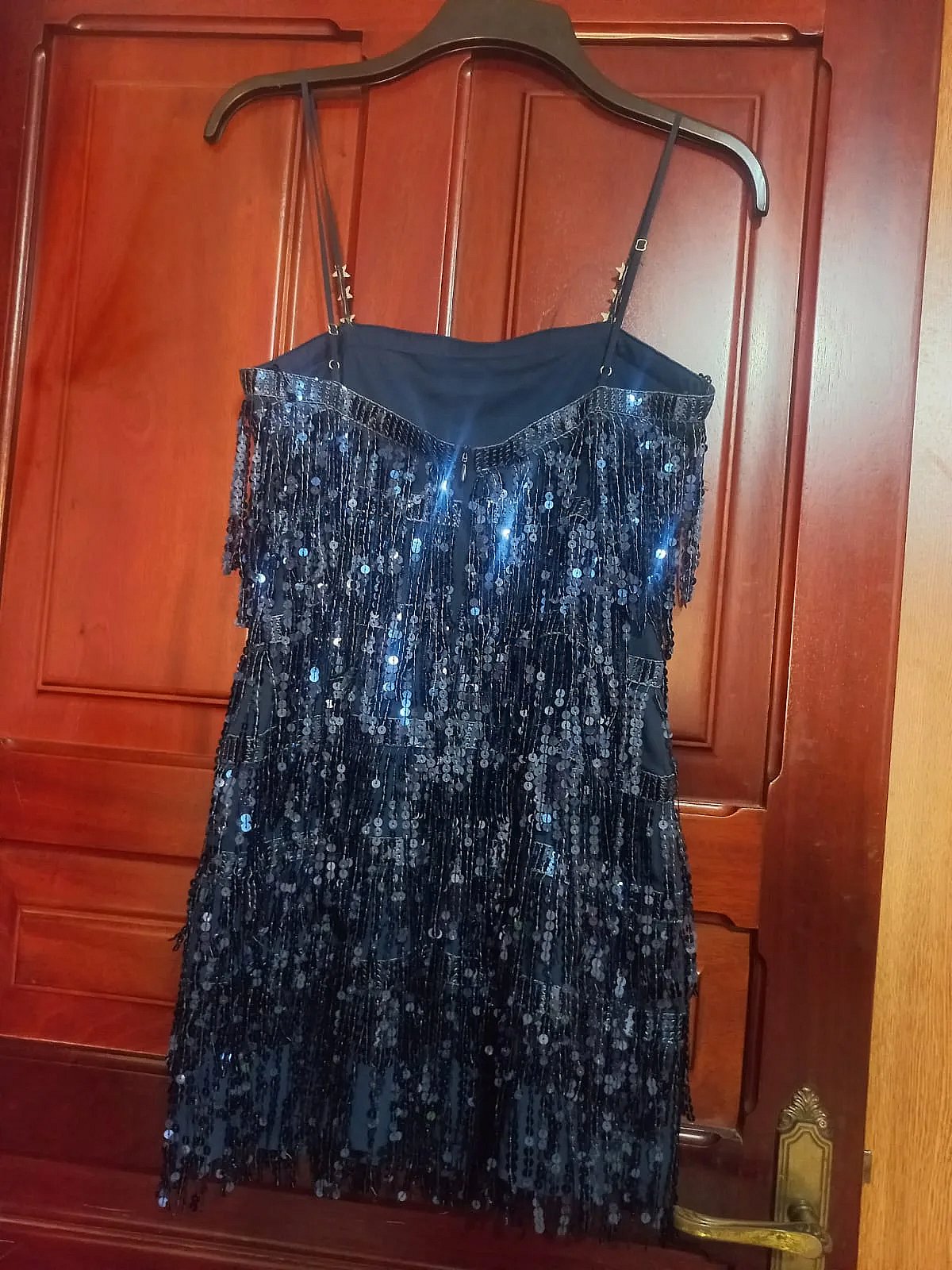 Navy Sequin Fringe Party Dress, photo 6