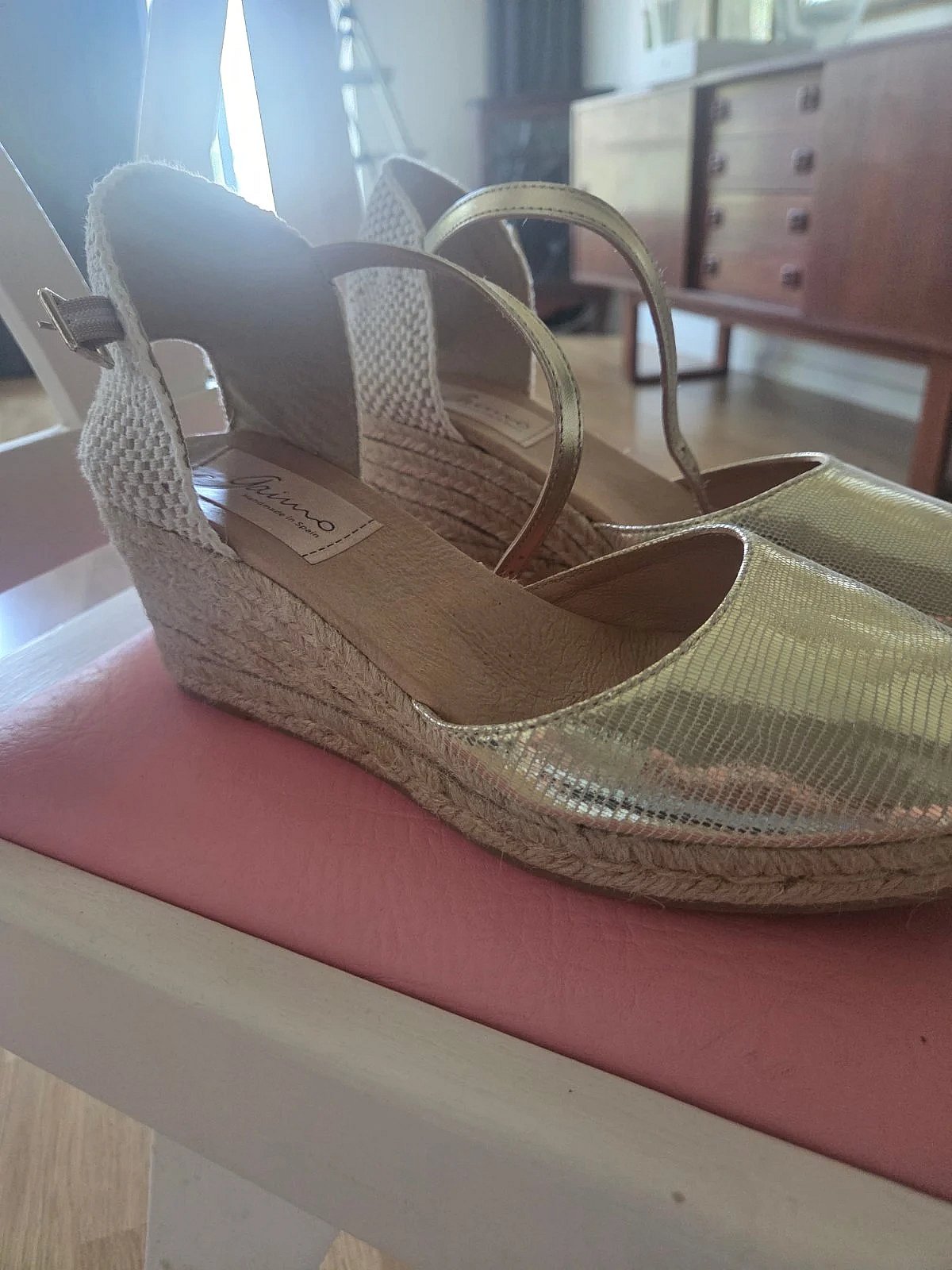 Metallic Gold Espadrille Wedges - photo 2