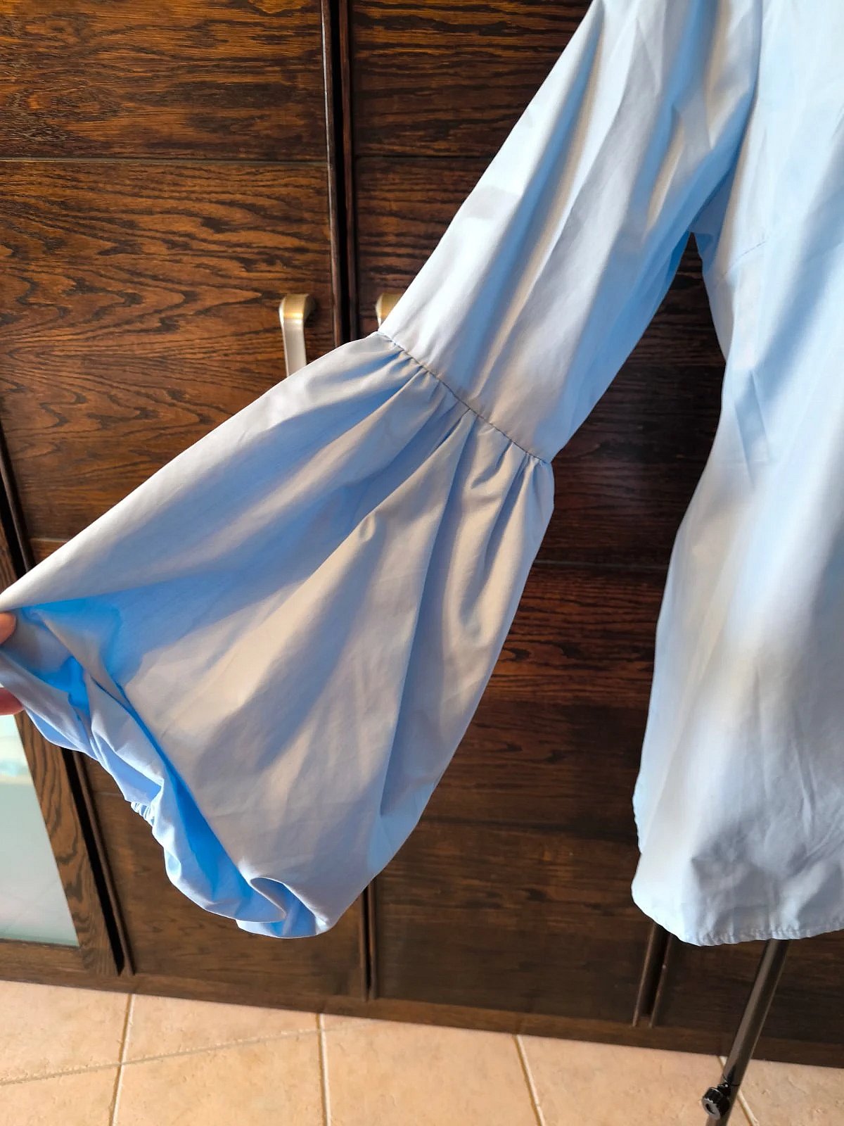 Light blue ruffle sleeve blouse, photo 3