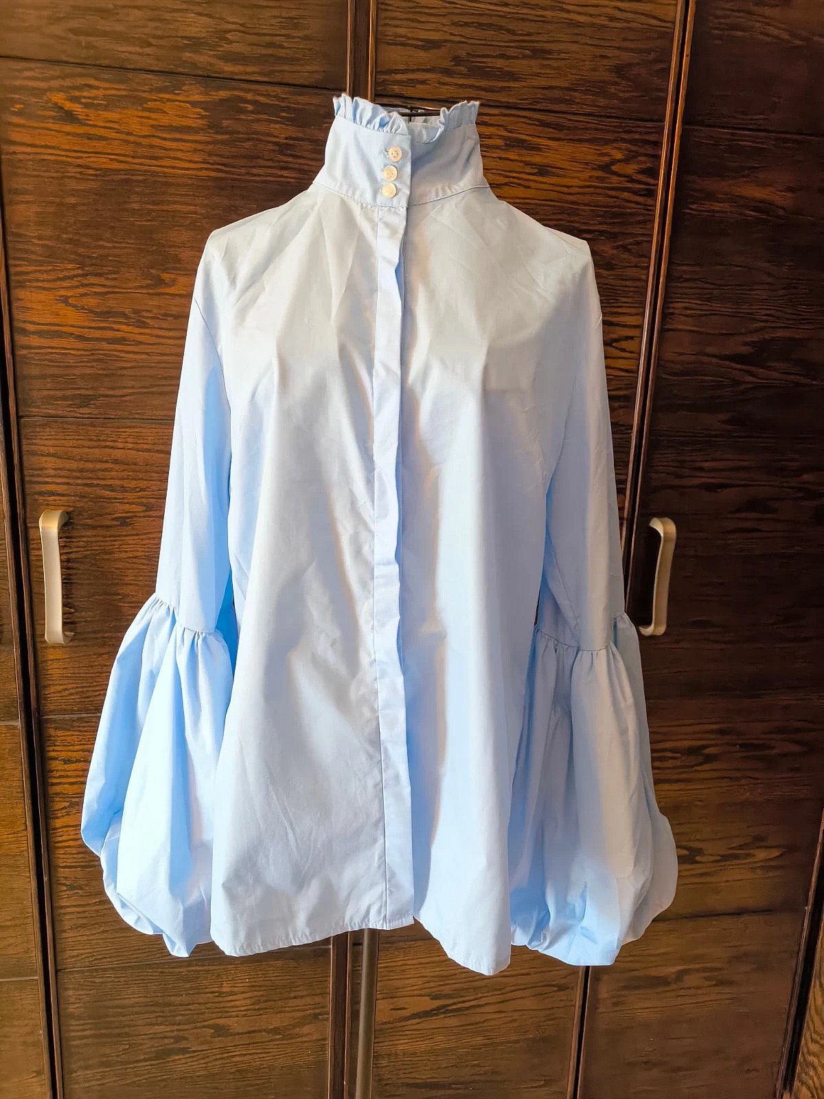 Light blue ruffle sleeve blouse, photo 2