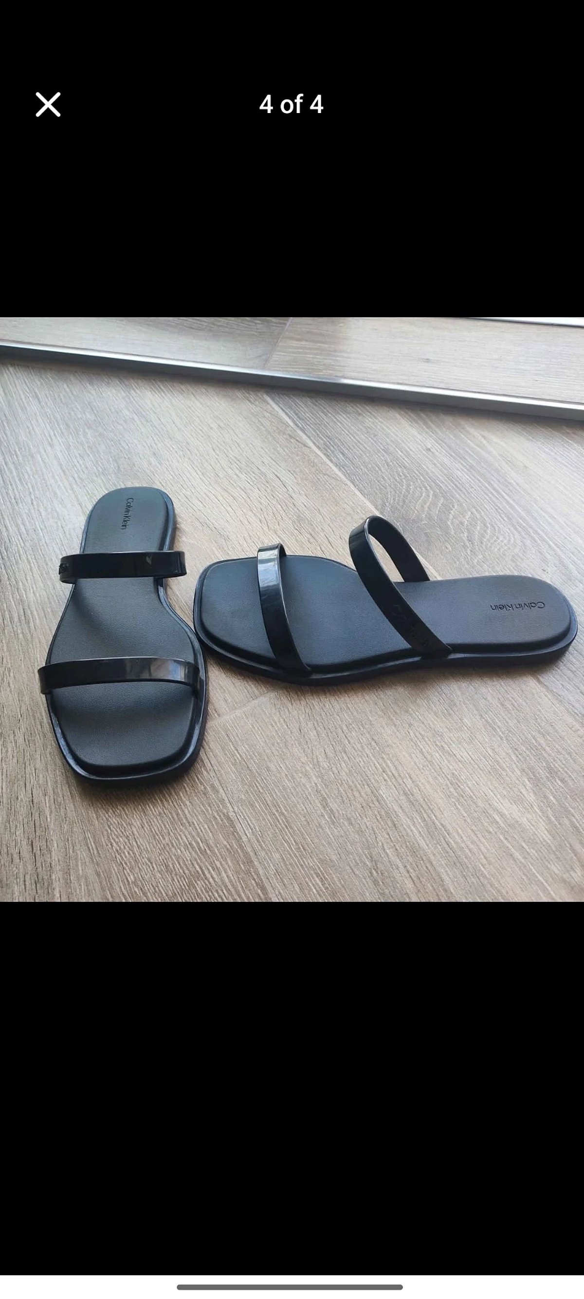 Sandalias planas negras Calvin Klein, foto 3