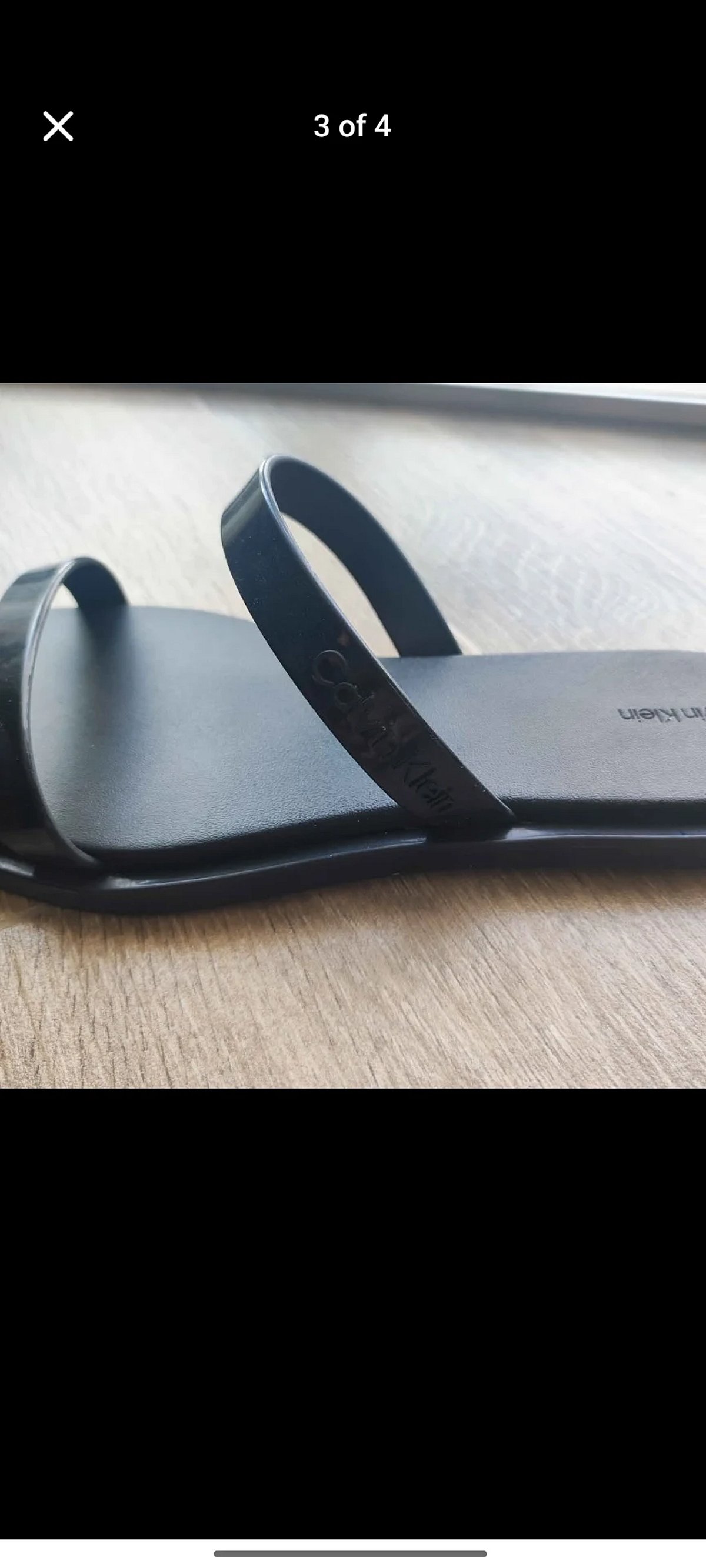 Sandalias planas negras Calvin Klein, foto 4