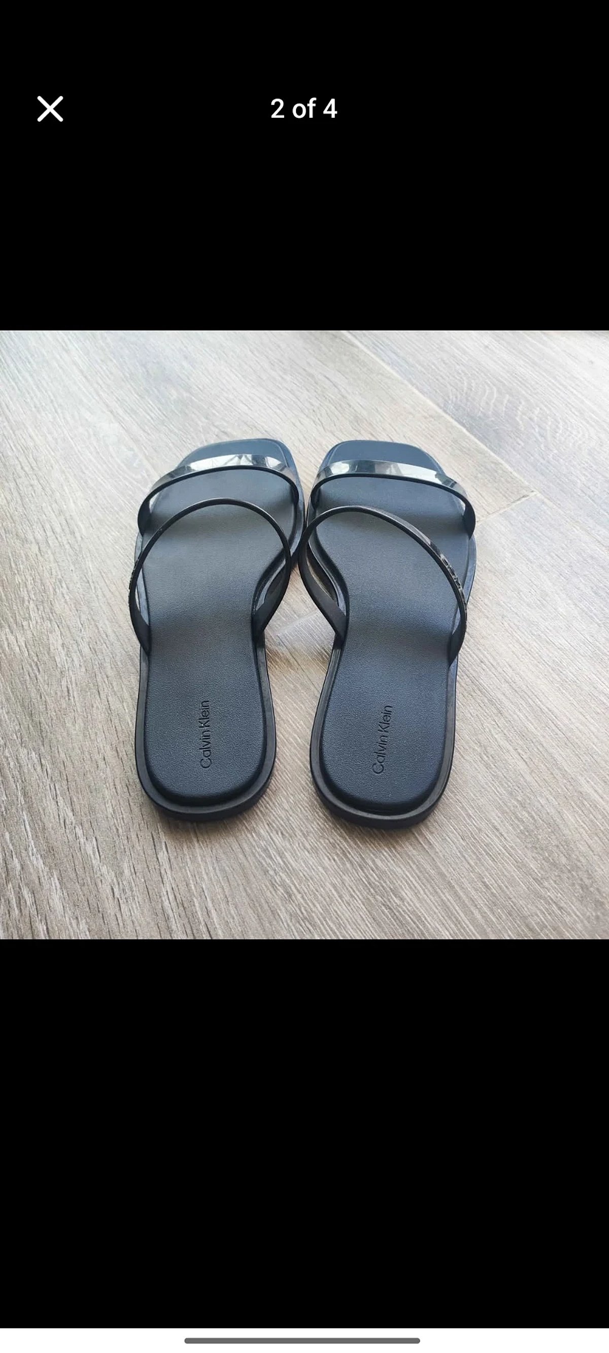Sandalias planas negras Calvin Klein, foto 2