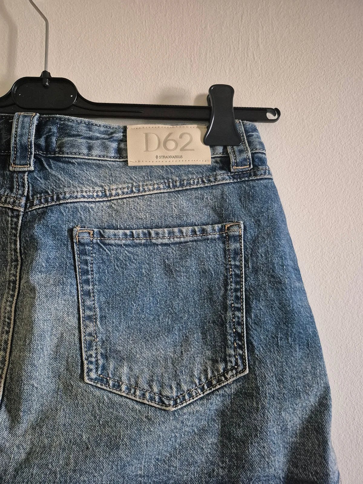 Stradivarius denim mini skirt with internal shorts, photo 3