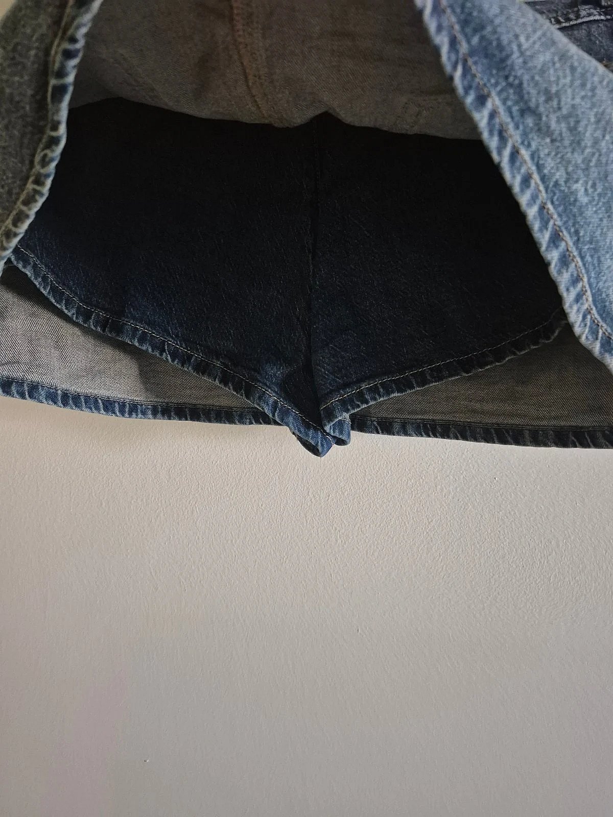 Stradivarius denim mini skirt with internal shorts, photo 4