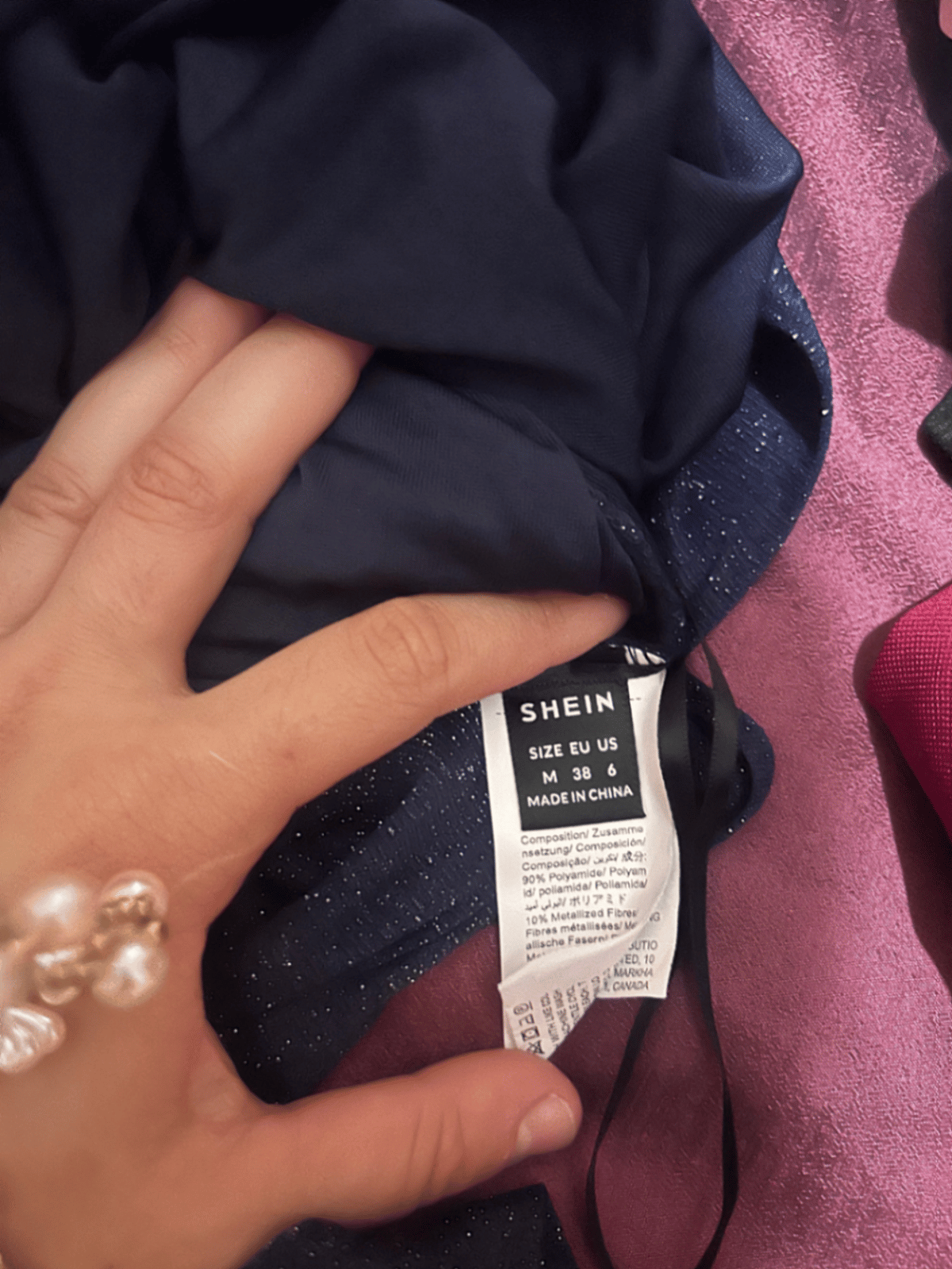 Sparkly Navy Ruched Mesh Top - photo 4