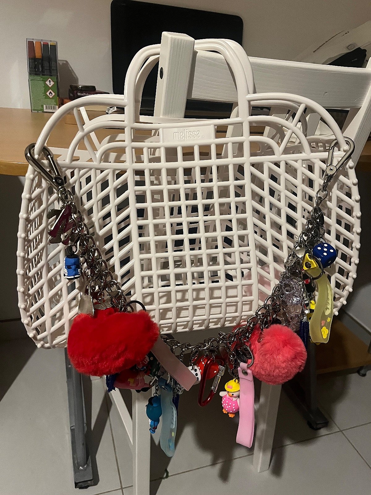 Melissa white plastic basket bag - photo 2