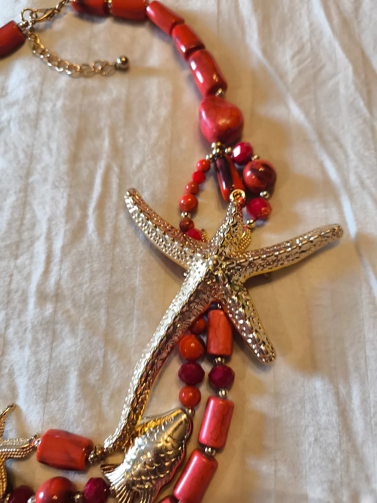 Red Beaded Sea Life Necklace, photo 2