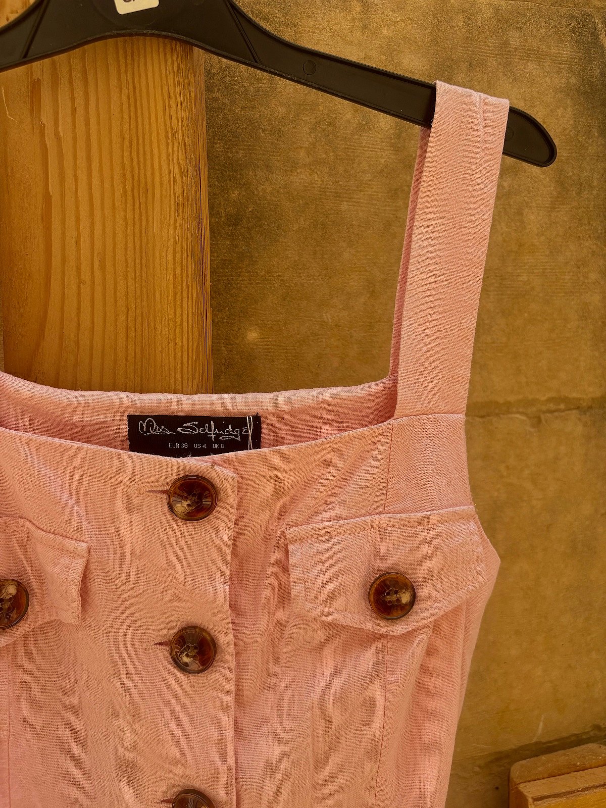 Miss Selfridge Pink Linen Button Dress, photo 3
