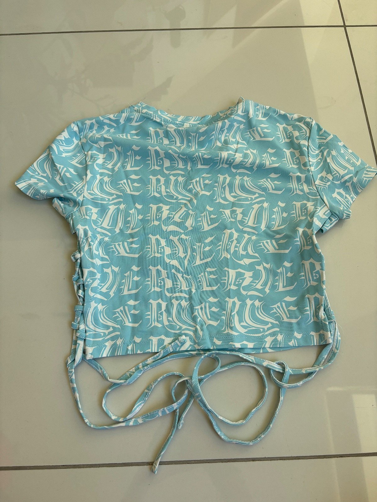 Bershka Graphic Crop Tie Top, photo 2