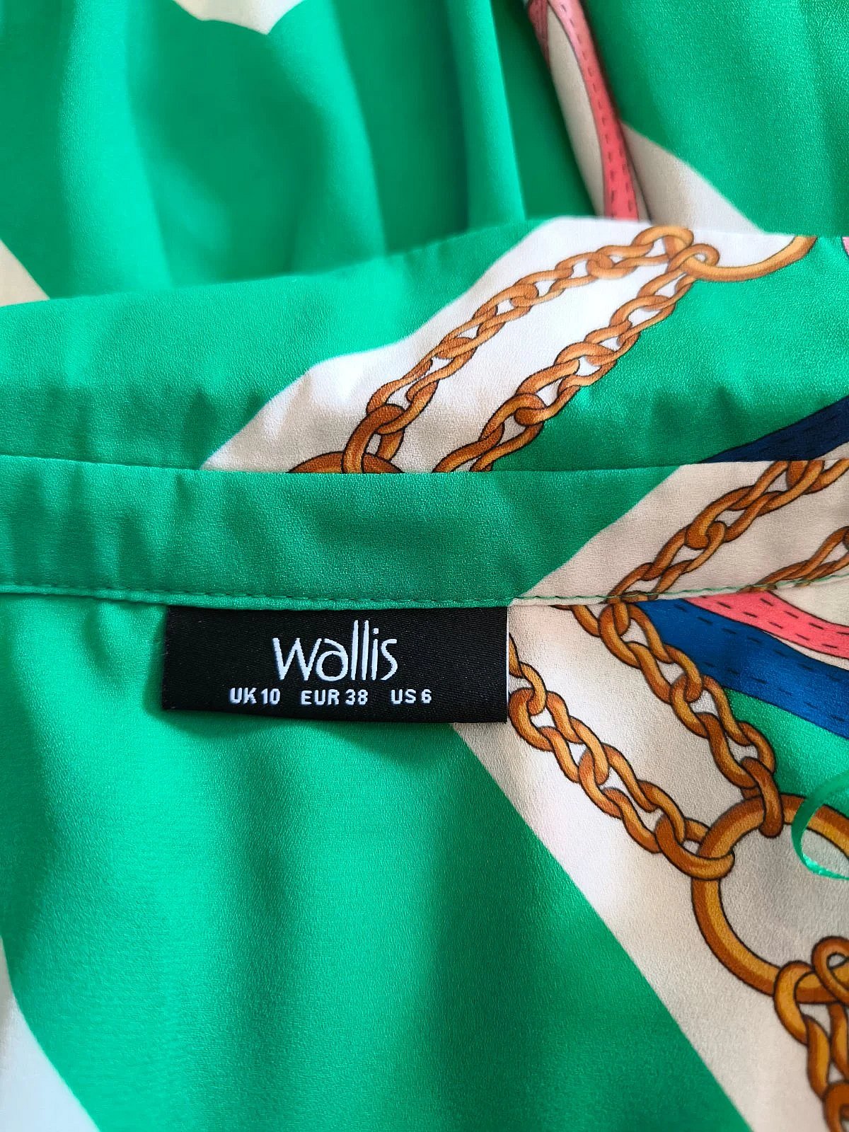 Camisa com padrão de correntes em verde Wallis, fotografia 3