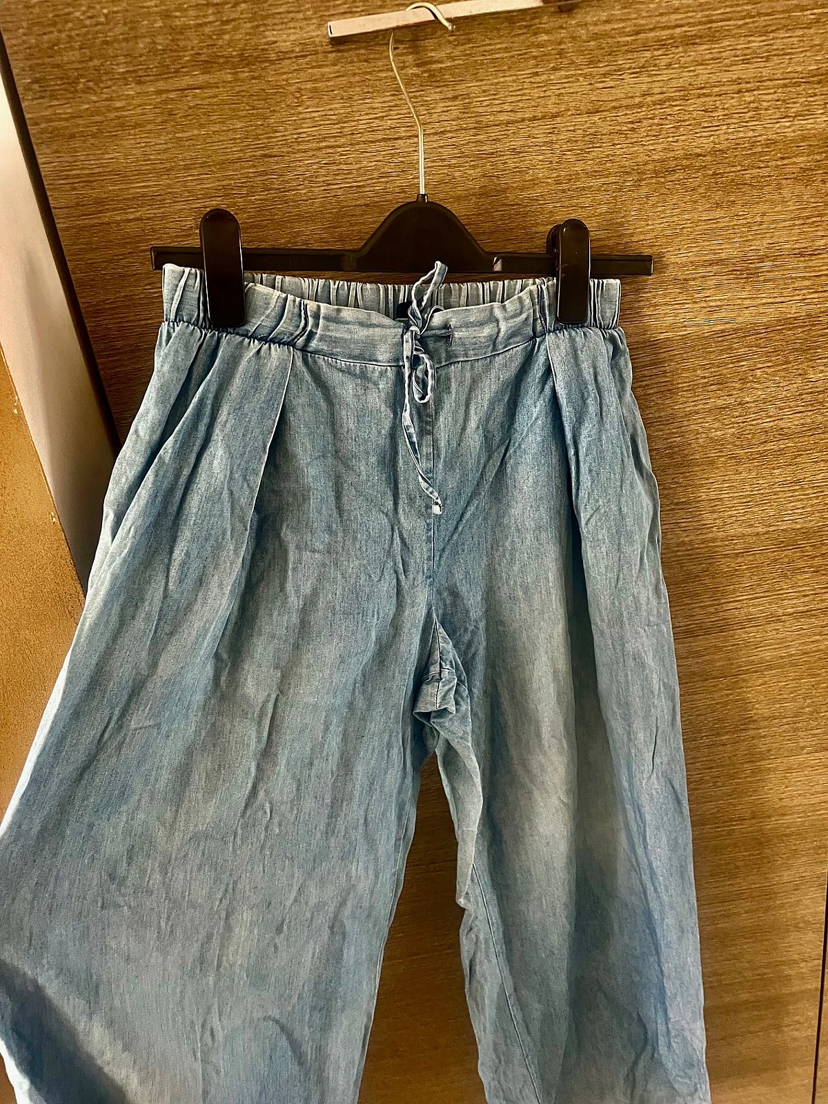 Lightwash Drawstring Wide Leg Trousers - photo 3