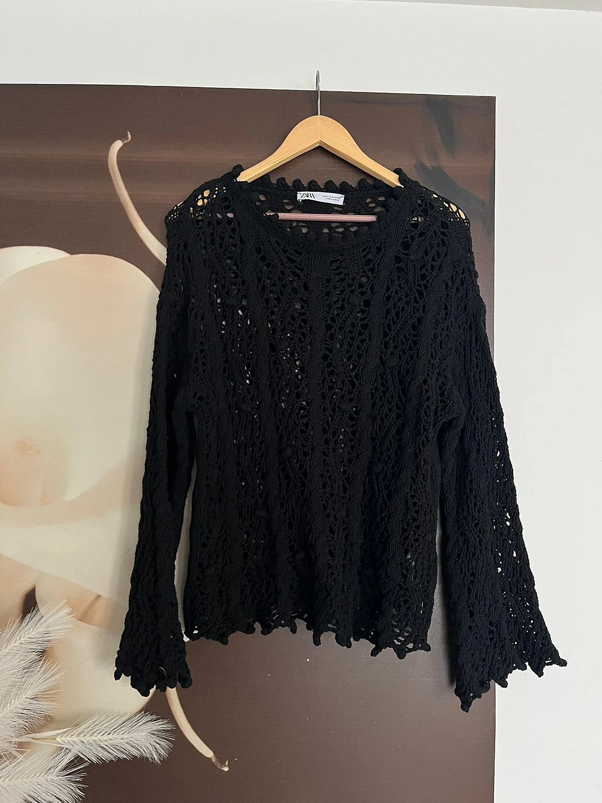 Maje Quilted Shoulder Black Coat, photo 2