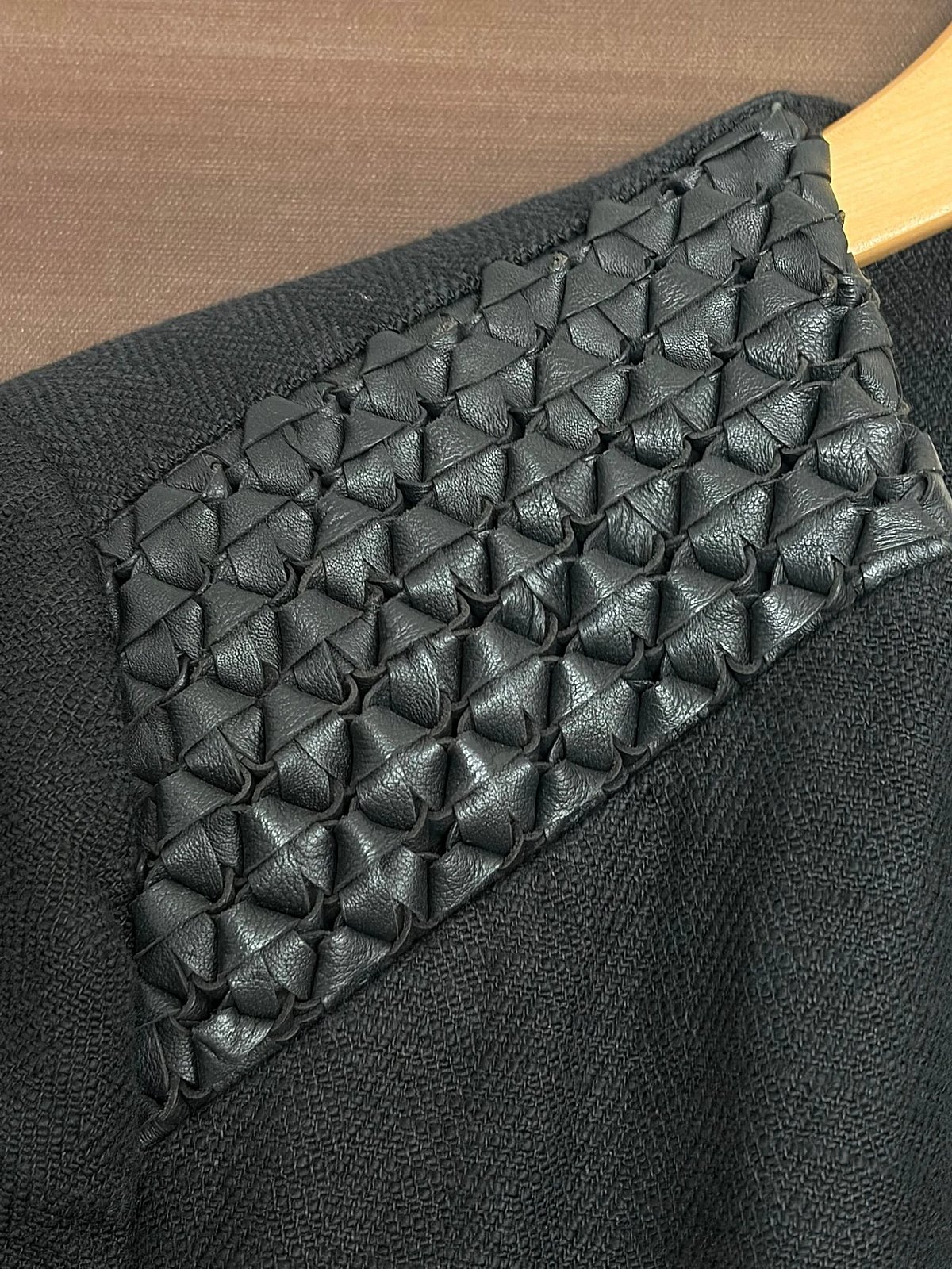 Maje Quilted Shoulder Black Coat, photo 6